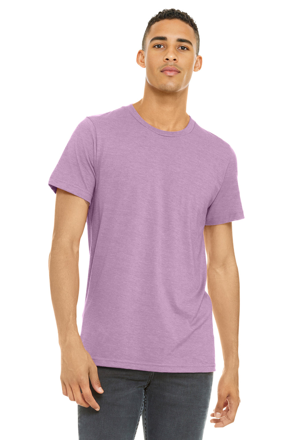 BELLA+CANVAS Unisex Heather CVC Short Sleeve Tee. BC3001CVC - Heather Prism Lilac - front