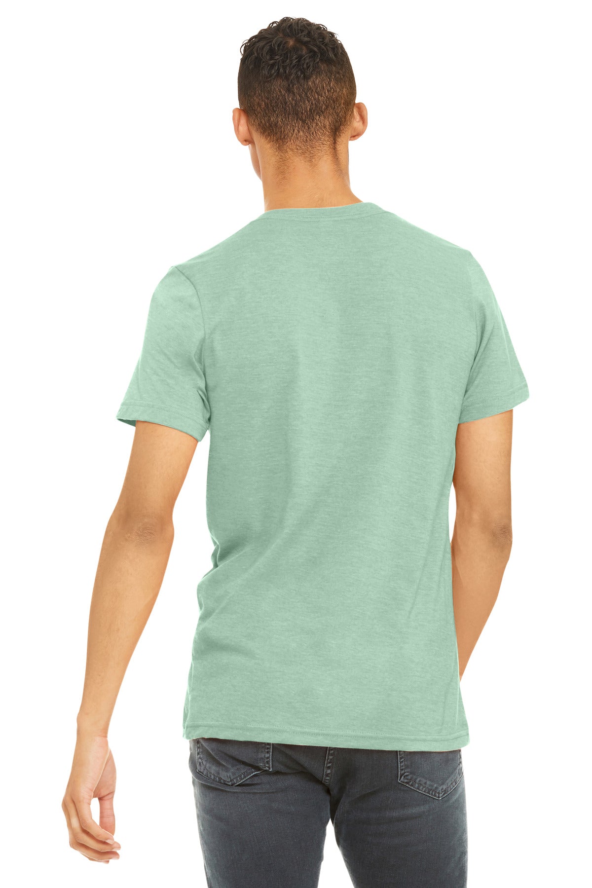 BELLA+CANVAS Unisex Heather CVC Short Sleeve Tee. BC3001CVC - Heather Prism Mint - back