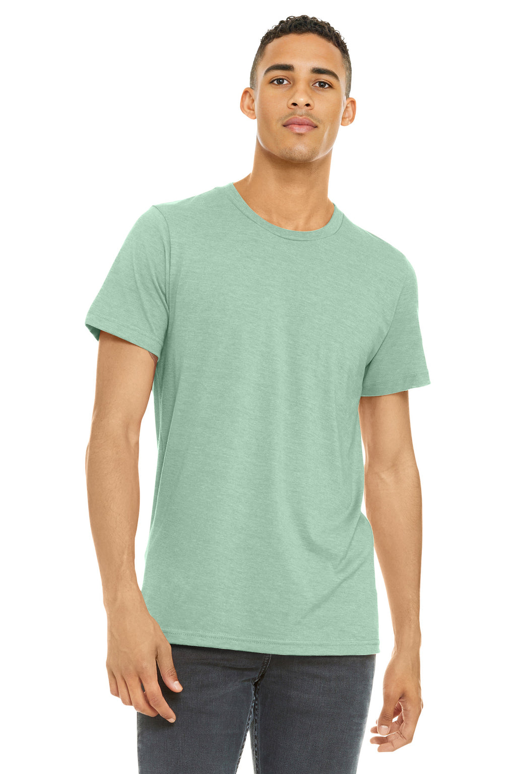 BELLA+CANVAS Unisex Heather CVC Short Sleeve Tee. BC3001CVC - Heather Prism Mint - front