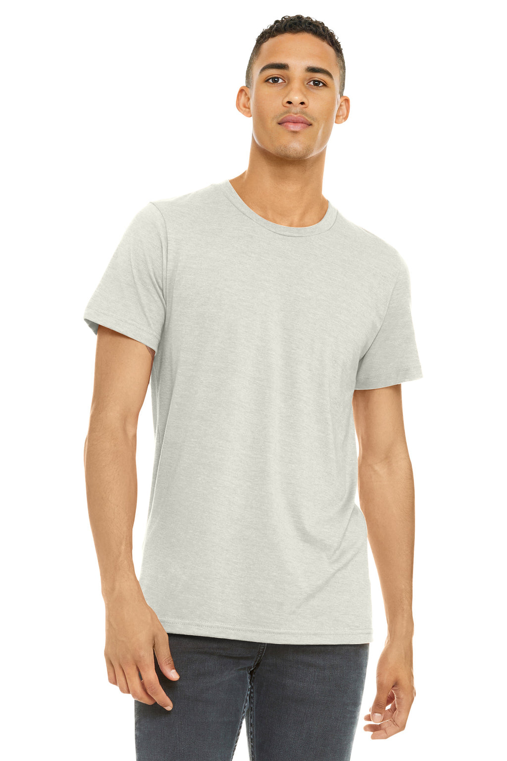BELLA+CANVAS Unisex Heather CVC Short Sleeve Tee. BC3001CVC - Heather Prism Natural - front