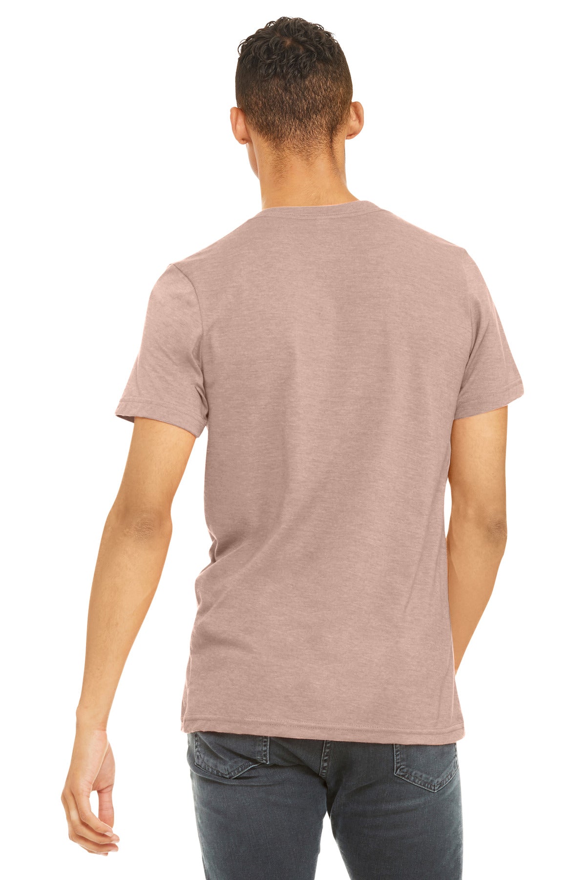 BELLA+CANVAS Unisex Heather CVC Short Sleeve Tee. BC3001CVC - Heather Prism Peach - back
