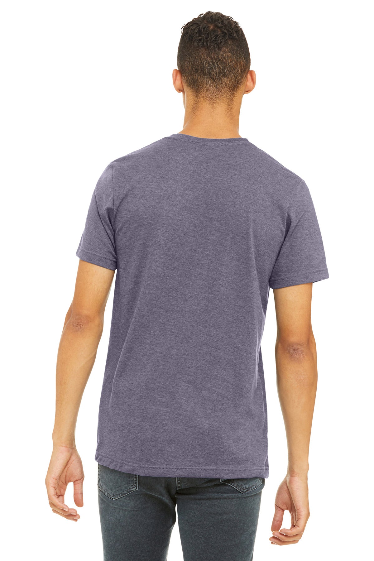 BELLA+CANVAS Unisex Heather CVC Short Sleeve Tee. BC3001CVC - Heather Purple - back