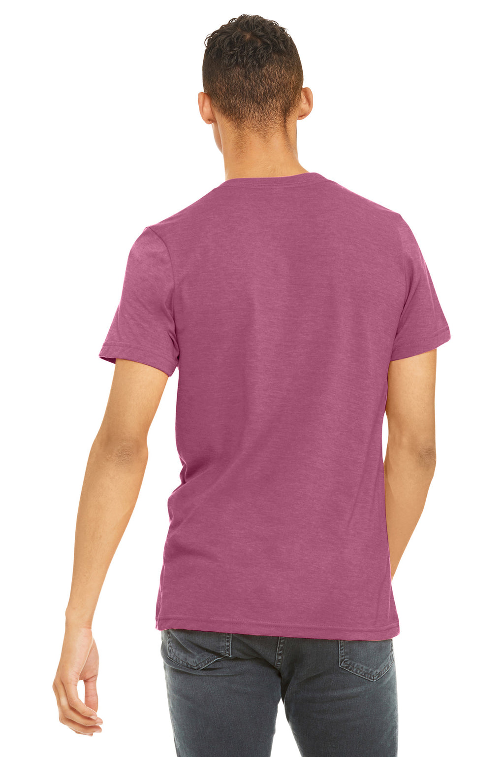 BELLA+CANVAS Unisex Heather CVC Short Sleeve Tee. BC3001CVC - Heather Raspberry - back