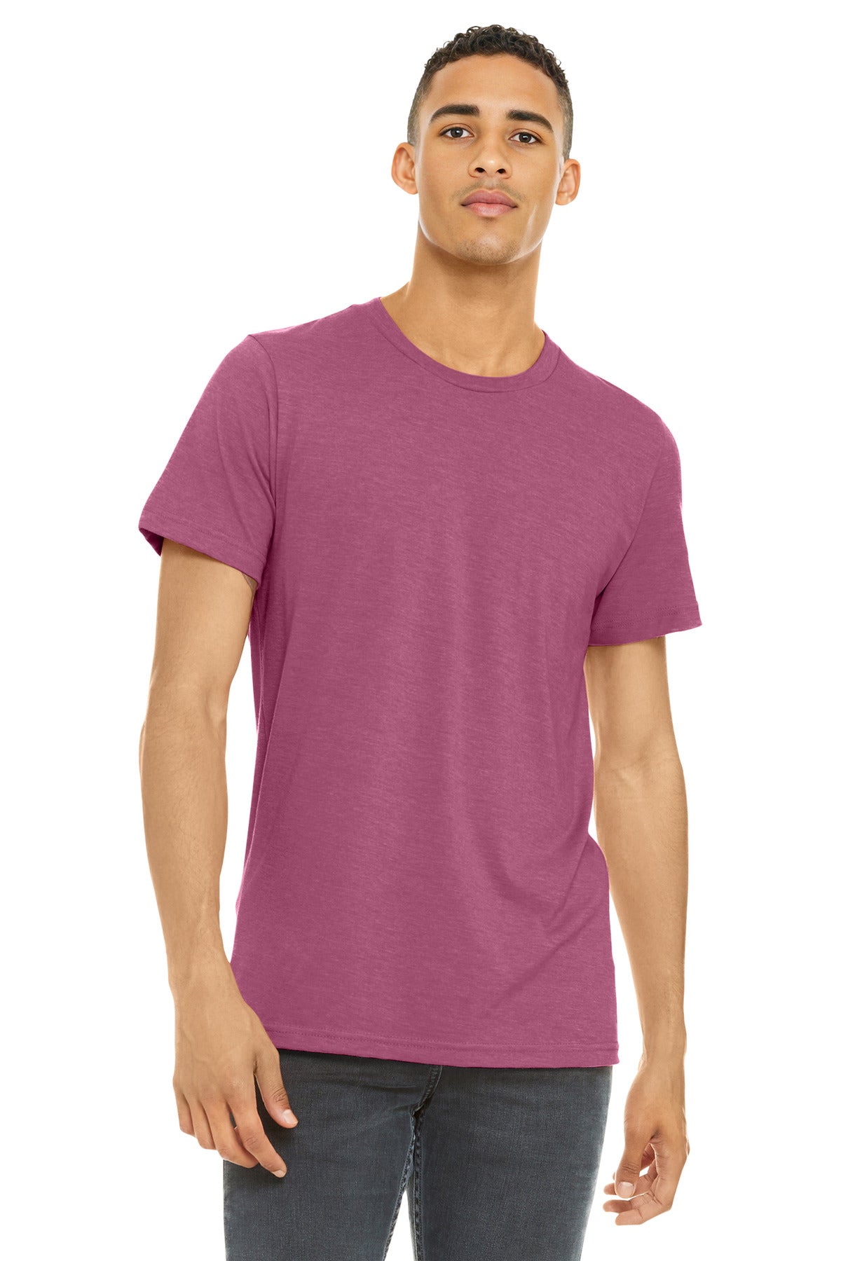 BELLA+CANVAS Unisex Heather CVC Short Sleeve Tee. BC3001CVC - Heather Raspberry - front