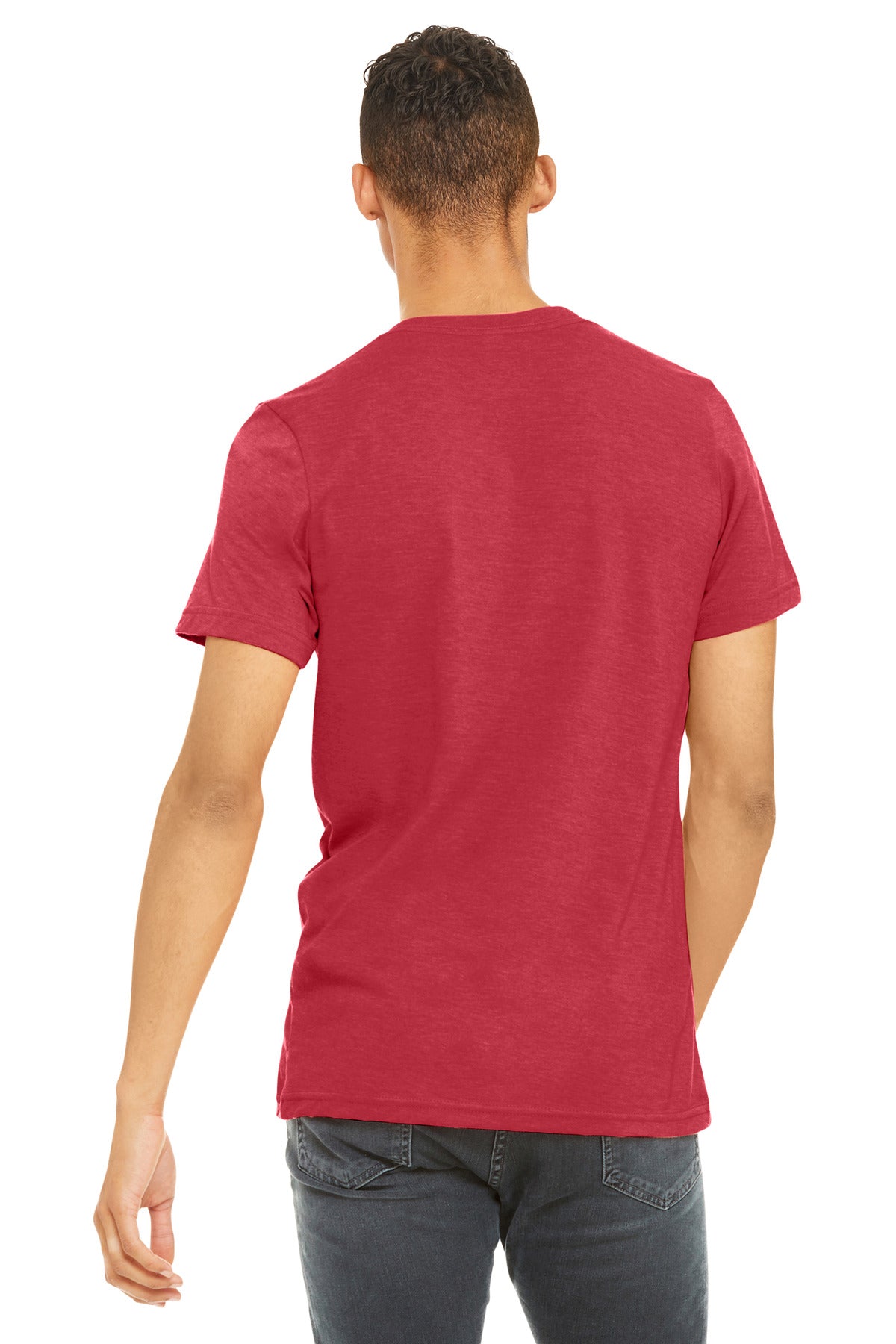 BELLA+CANVAS Unisex Heather CVC Short Sleeve Tee. BC3001CVC - Heather Red - back