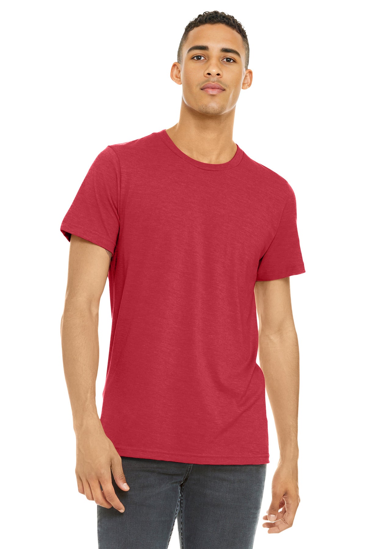 BELLA+CANVAS Unisex Heather CVC Short Sleeve Tee. BC3001CVC - Heather Red - front