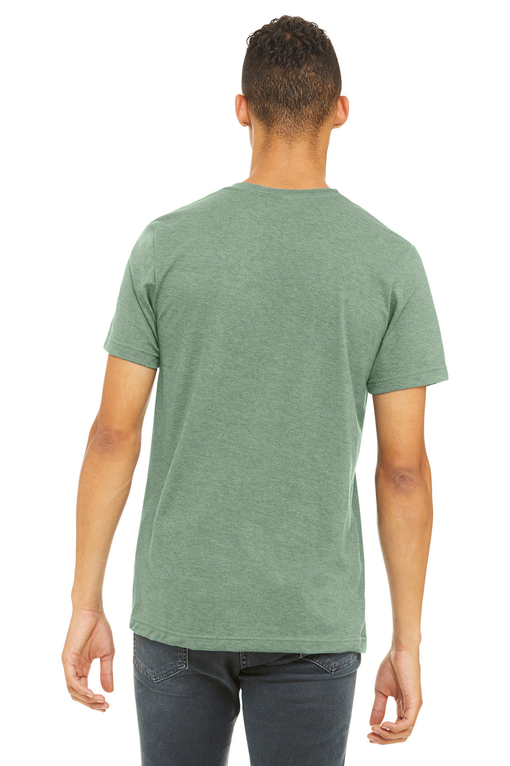 BELLA+CANVAS Unisex Heather CVC Short Sleeve Tee. BC3001CVC - Heather Sage - back