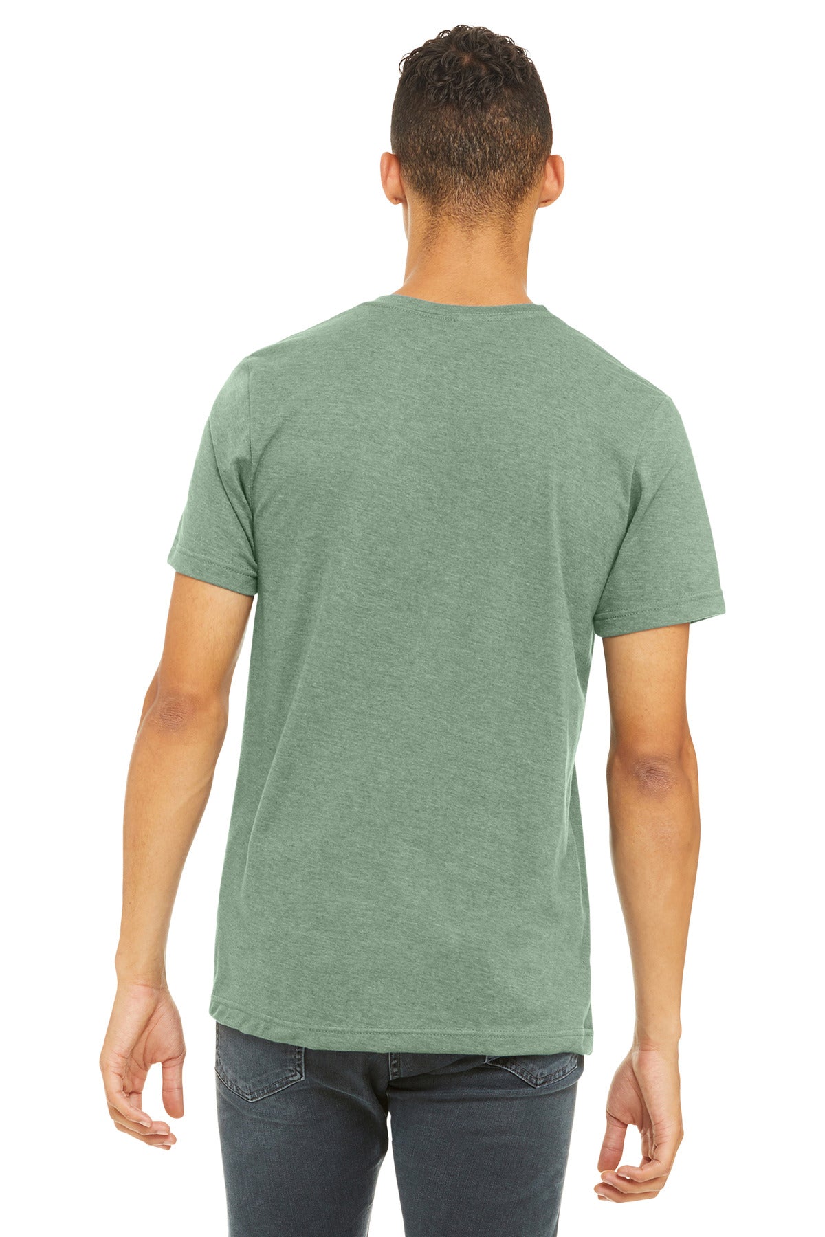 BELLA+CANVAS Unisex Heather CVC Short Sleeve Tee. BC3001CVC - Heather Sage - back