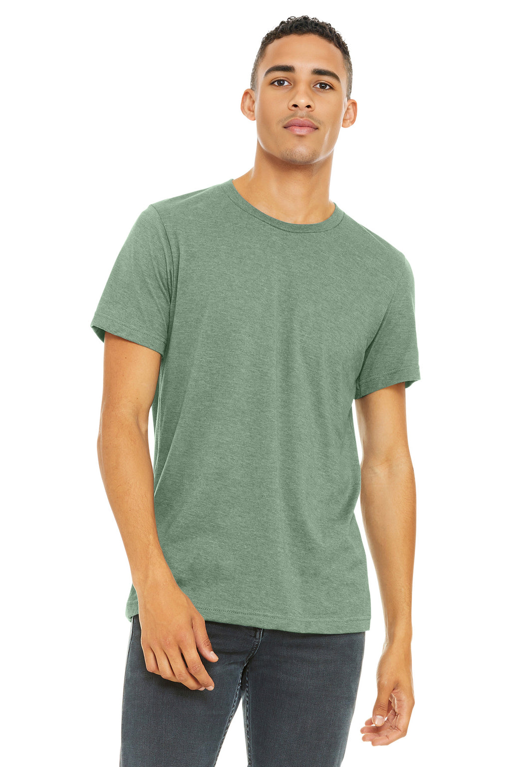 BELLA+CANVAS Unisex Heather CVC Short Sleeve Tee. BC3001CVC - Heather Sage - front