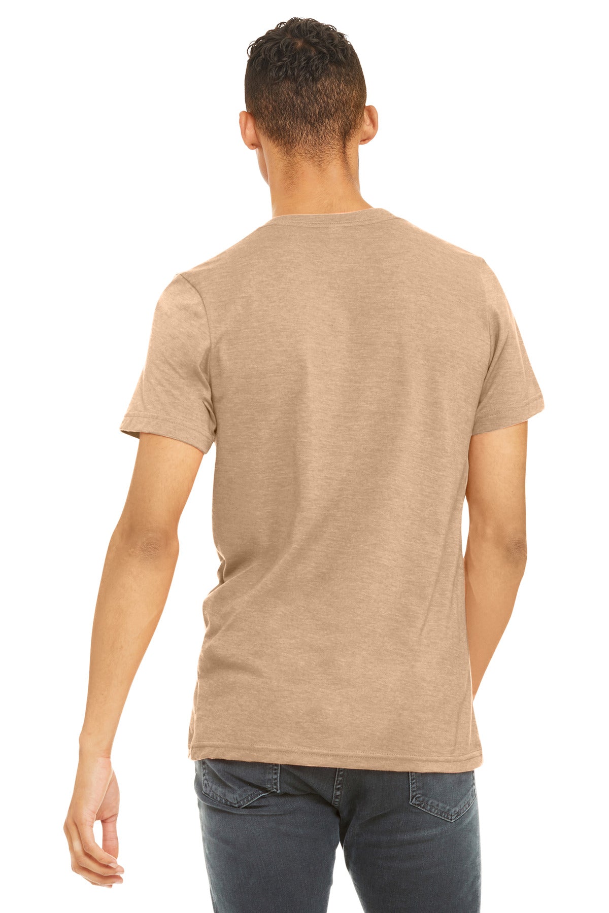 BELLA+CANVAS Unisex Heather CVC Short Sleeve Tee. BC3001CVC - Heather Sand Dune - back