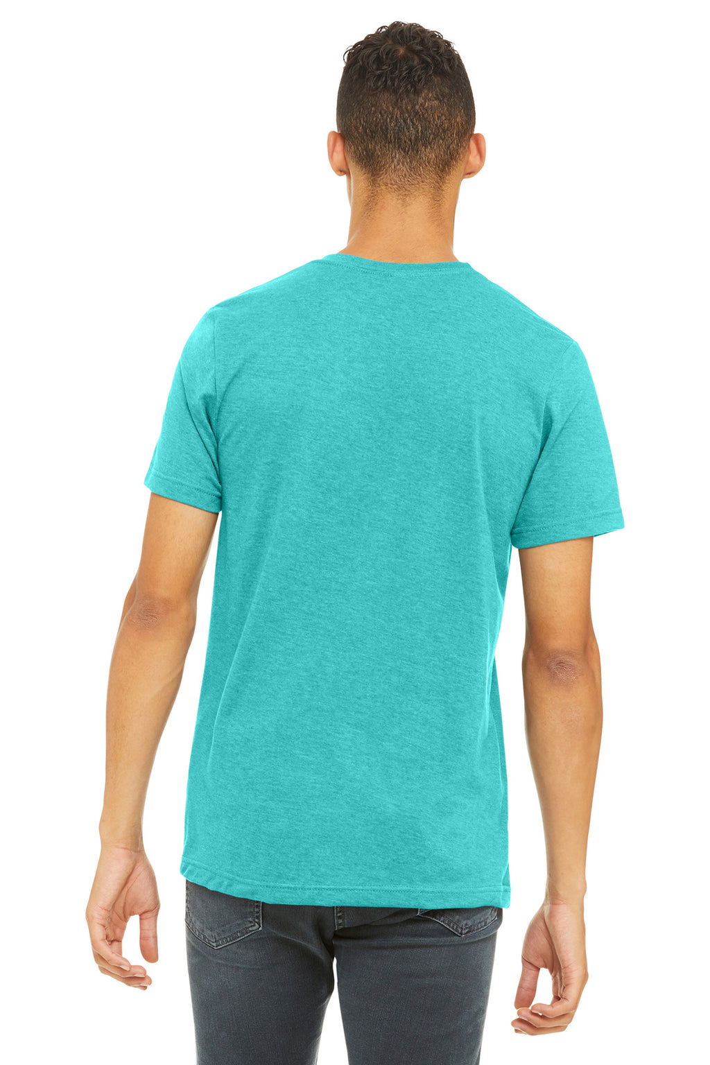 BELLA+CANVAS Unisex Heather CVC Short Sleeve Tee. BC3001CVC - Heather Sea Green - back