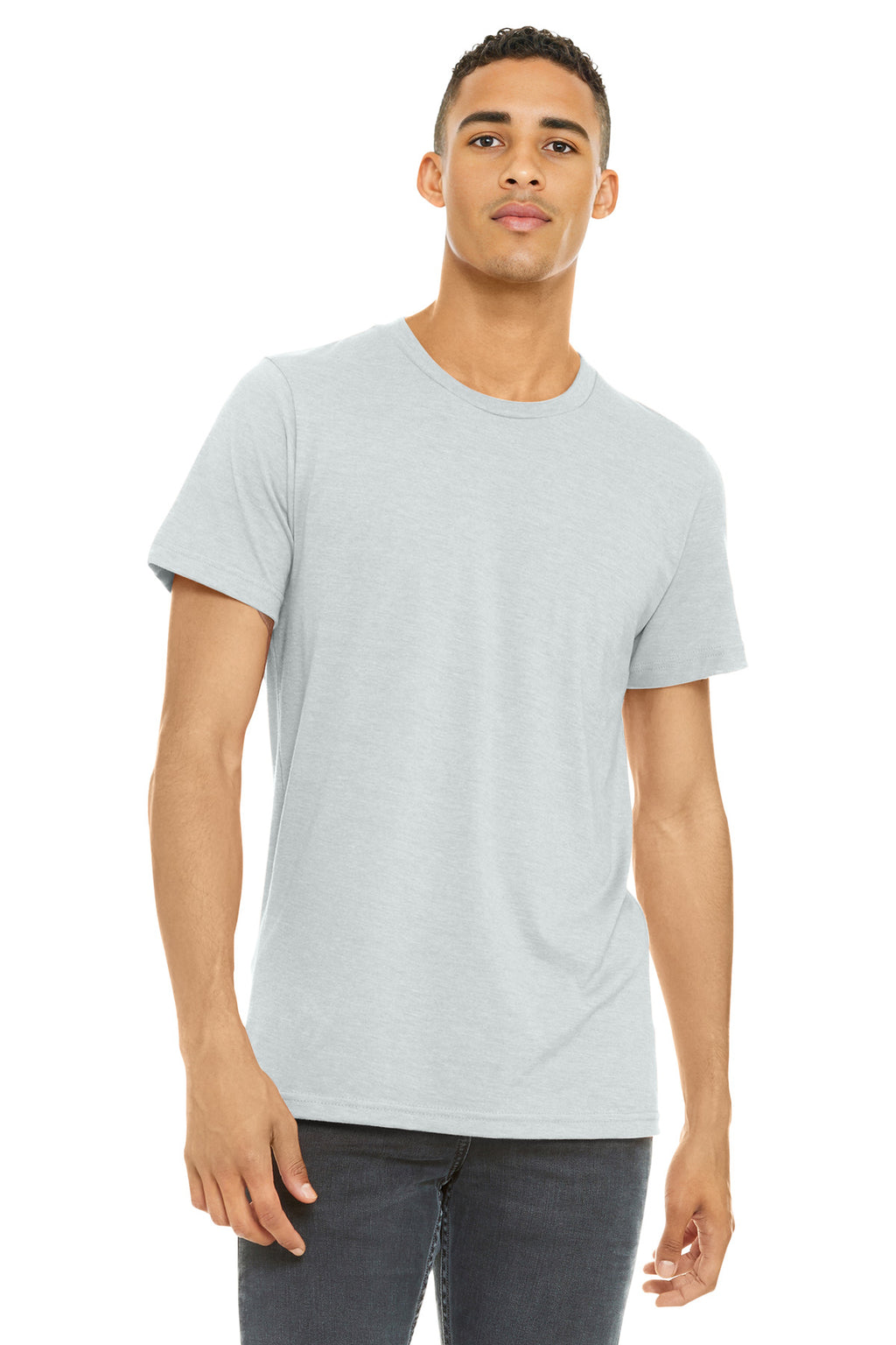 BELLA+CANVAS Unisex Heather CVC Short Sleeve Tee. BC3001CVC - Heather Silver - front