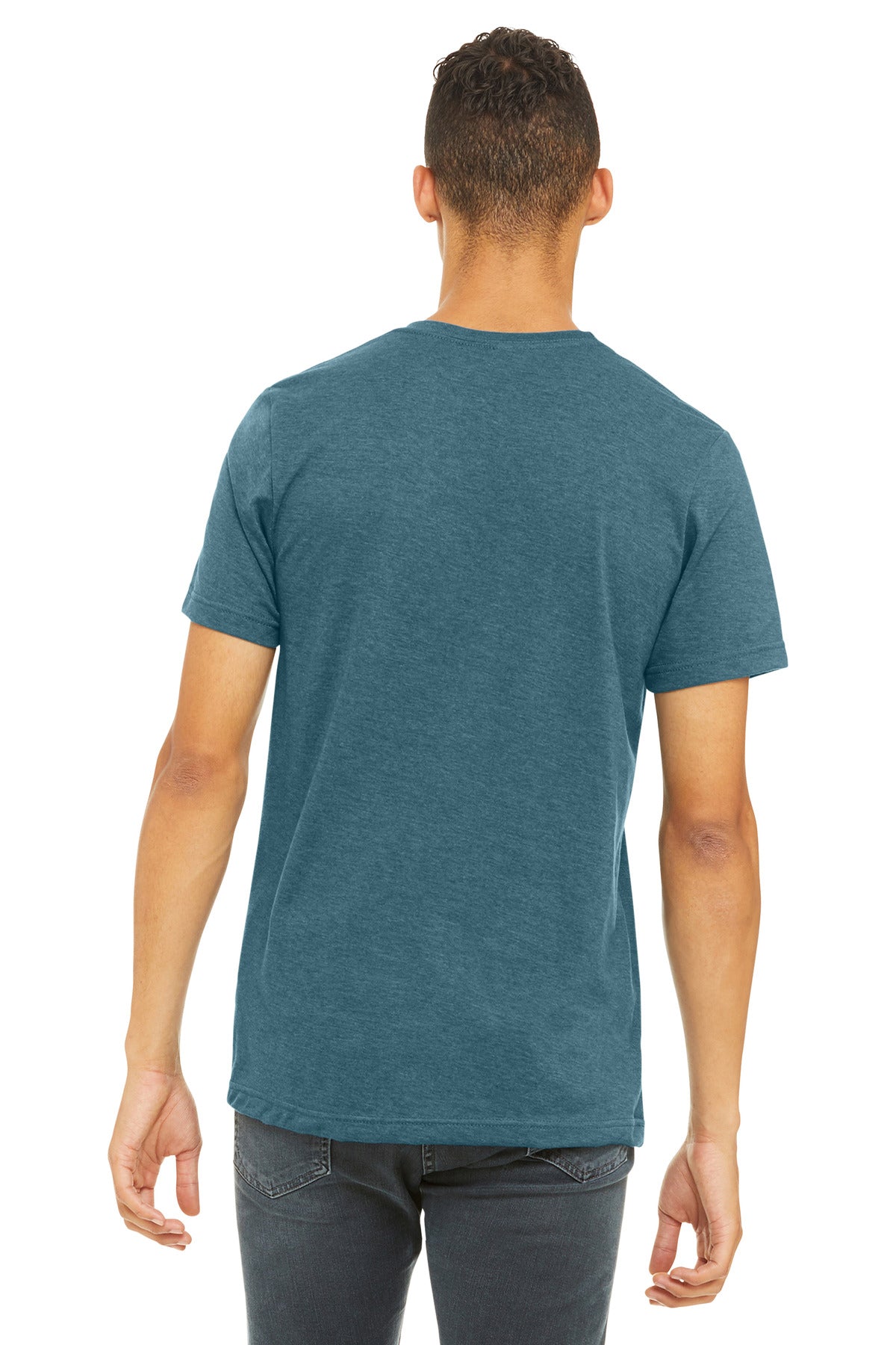 BELLA+CANVAS Unisex Heather CVC Short Sleeve Tee. BC3001CVC - Heather Slate - back