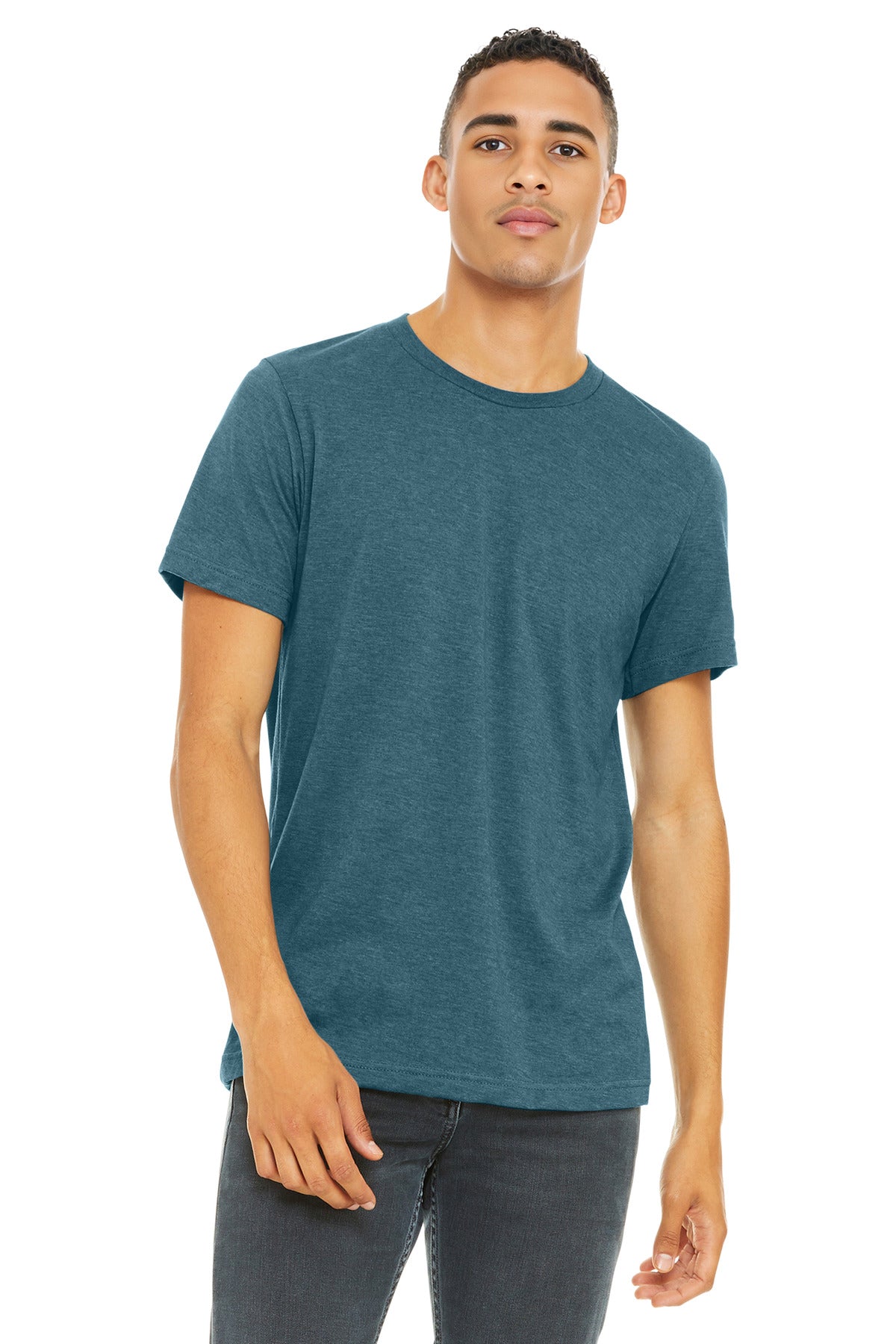 BELLA+CANVAS Unisex Heather CVC Short Sleeve Tee. BC3001CVC - Heather Slate - front