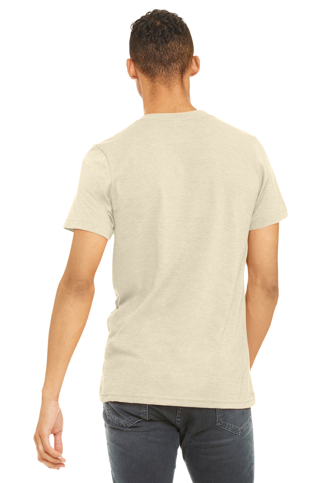 BELLA+CANVAS Unisex Heather CVC Short Sleeve Tee. BC3001CVC - Heather Soft Cream - back
