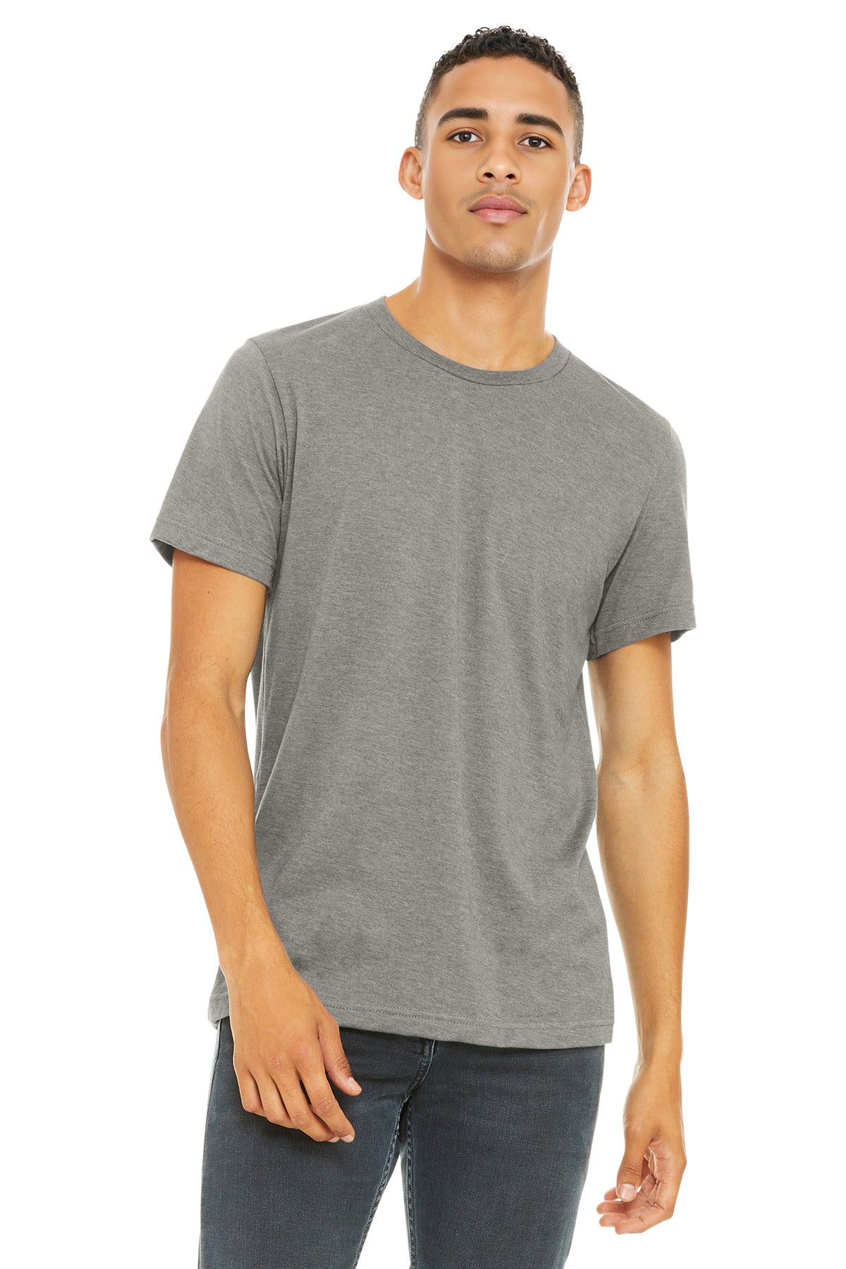 BELLA+CANVAS Unisex Heather CVC Short Sleeve Tee. BC3001CVC - Heather Stone - front