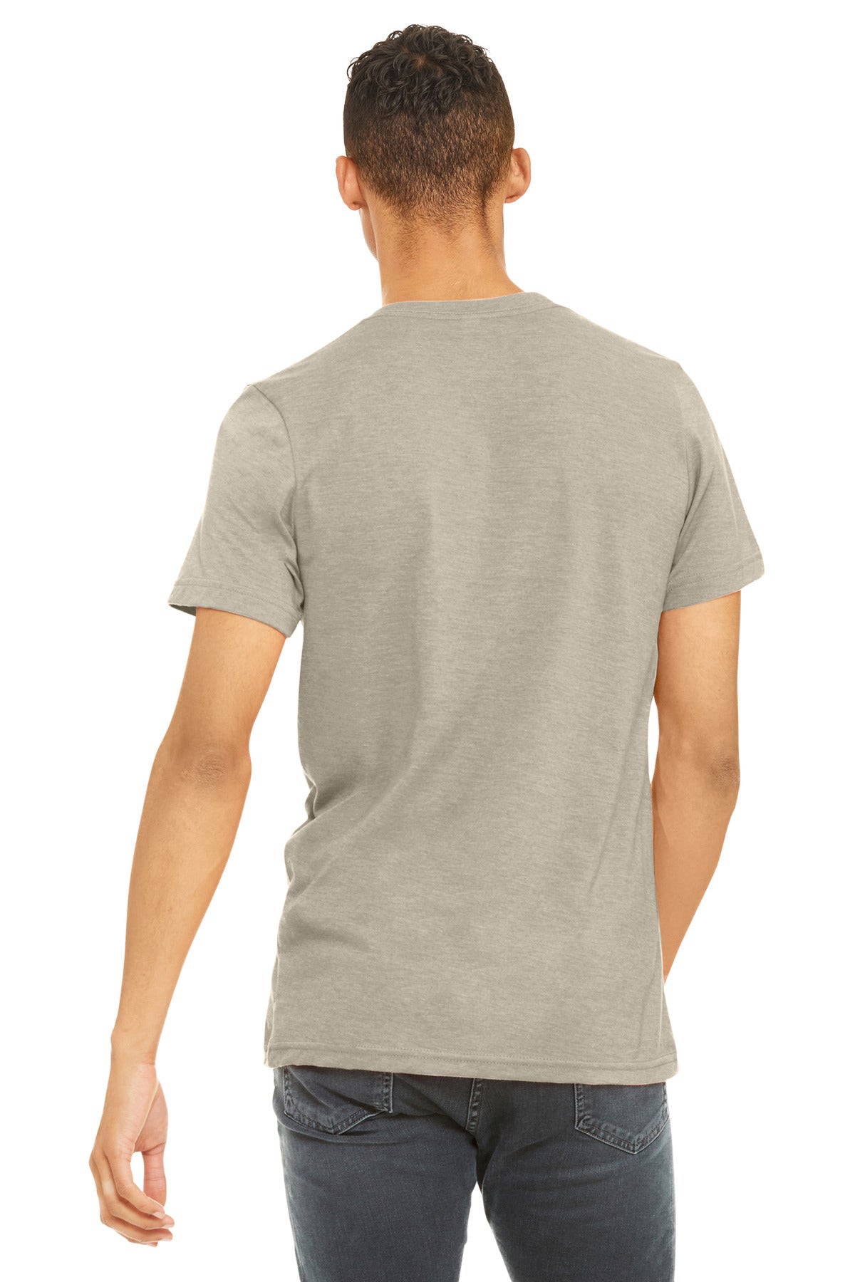 BELLA+CANVAS Unisex Heather CVC Short Sleeve Tee. BC3001CVC - Heather Tan - back