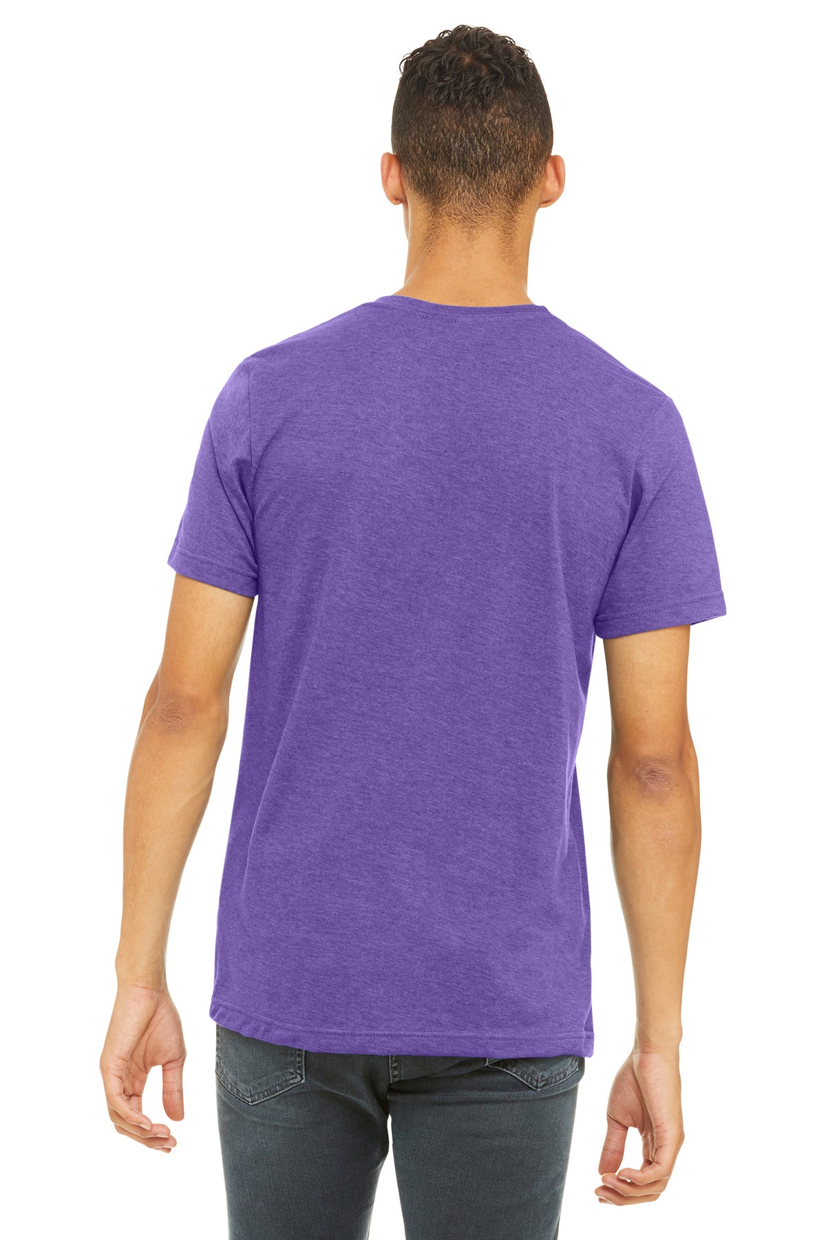 BELLA+CANVAS Unisex Heather CVC Short Sleeve Tee. BC3001CVC - Heather Team Purple - back