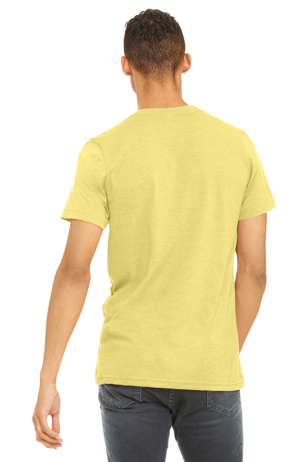 BELLA+CANVAS Unisex Heather CVC Short Sleeve Tee. BC3001CVC - Heather Yellow - back