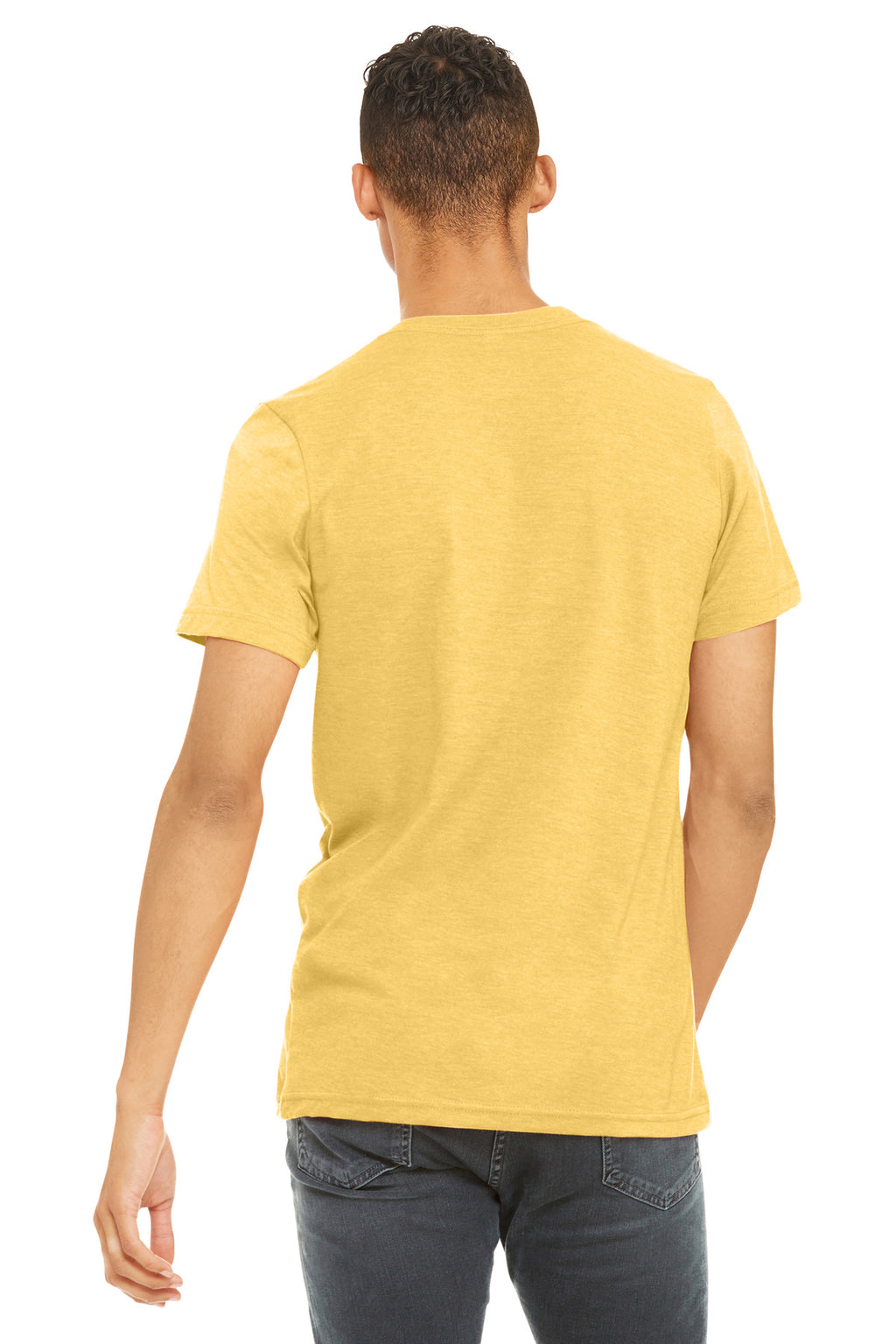 BELLA+CANVAS Unisex Heather CVC Short Sleeve Tee. BC3001CVC - Heather Yellow Gold - back