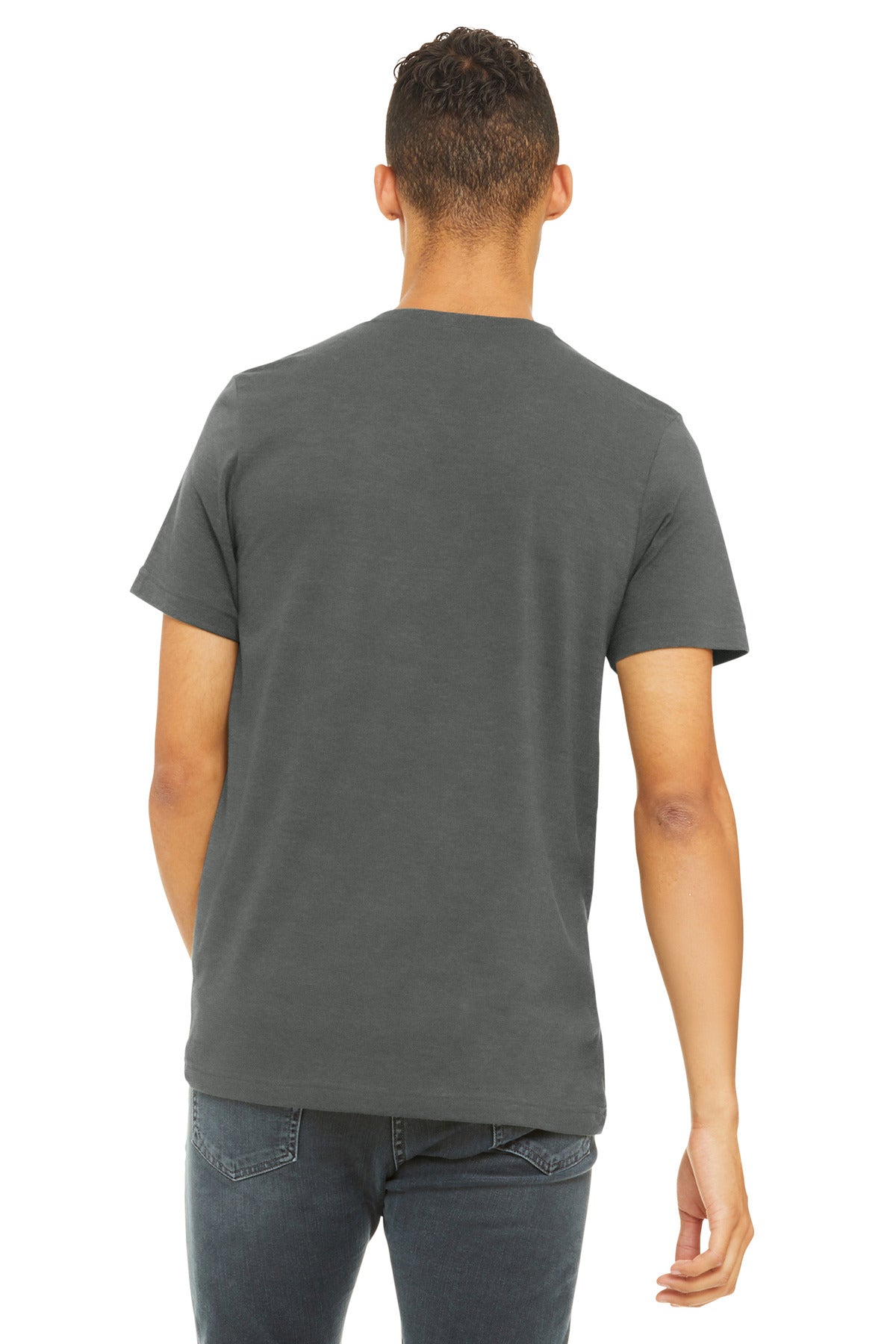 BELLA+CANVAS Unisex Heather CVC Short Sleeve Tee. BC3001CVC - Solid Asphalt Blend - back