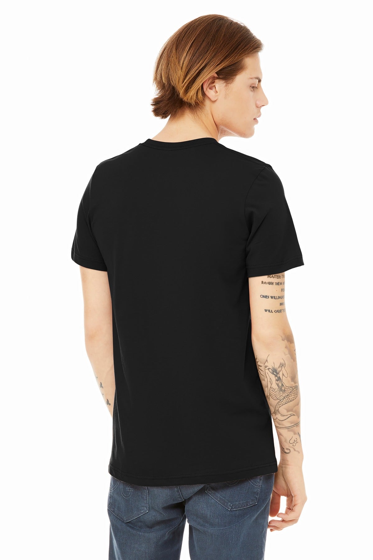 BELLA+CANVAS Unisex Heather CVC Short Sleeve Tee. BC3001CVC - Solid Black Blend - back