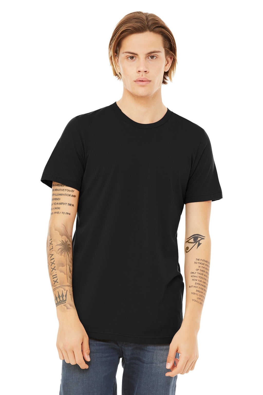 BELLA+CANVAS Unisex Heather CVC Short Sleeve Tee. BC3001CVC - Solid Black Blend - front