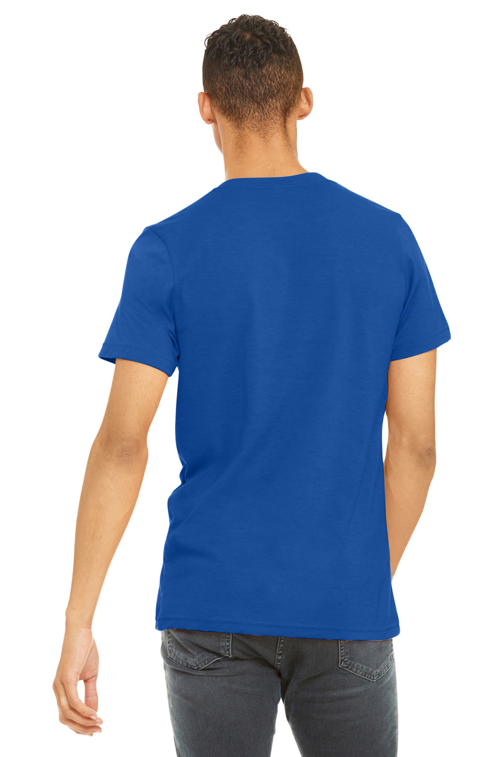 BELLA+CANVAS Unisex Heather CVC Short Sleeve Tee. BC3001CVC - Solid True Royal Blend - back