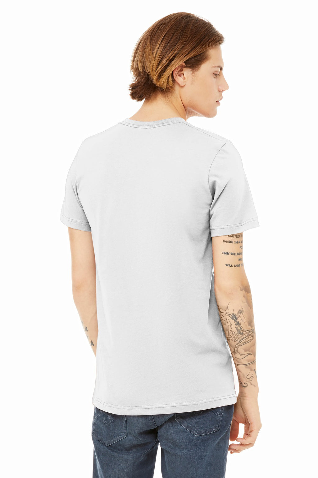 BELLA+CANVAS Unisex Heather CVC Short Sleeve Tee. BC3001CVC - Solid White Blend - back