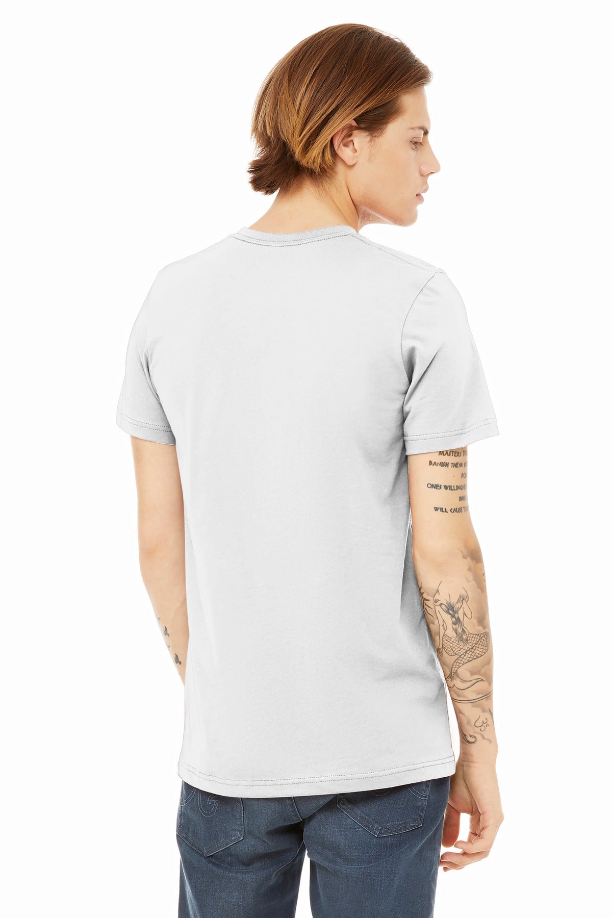 BELLA+CANVAS Unisex Heather CVC Short Sleeve Tee. BC3001CVC - Solid White Blend - back