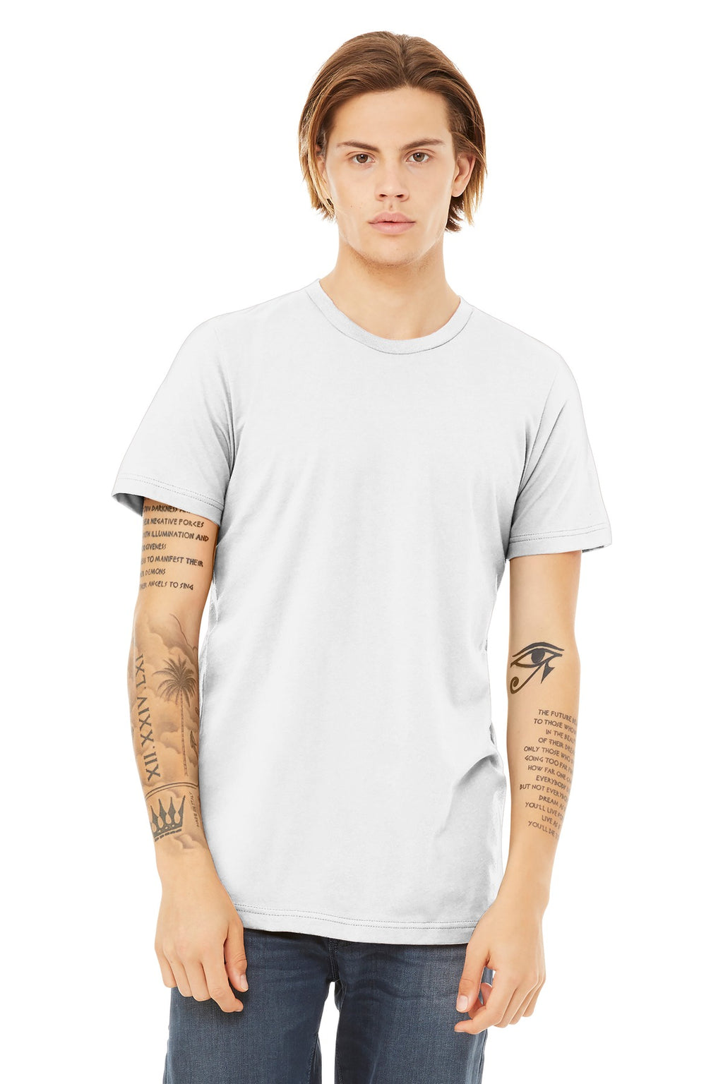 BELLA+CANVAS Unisex Heather CVC Short Sleeve Tee. BC3001CVC - Solid White Blend - front