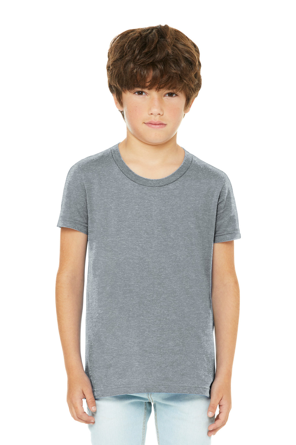 BELLA+CANVAS Youth Heather CVC Tee BC3001YCVC - Athletic Heather - front