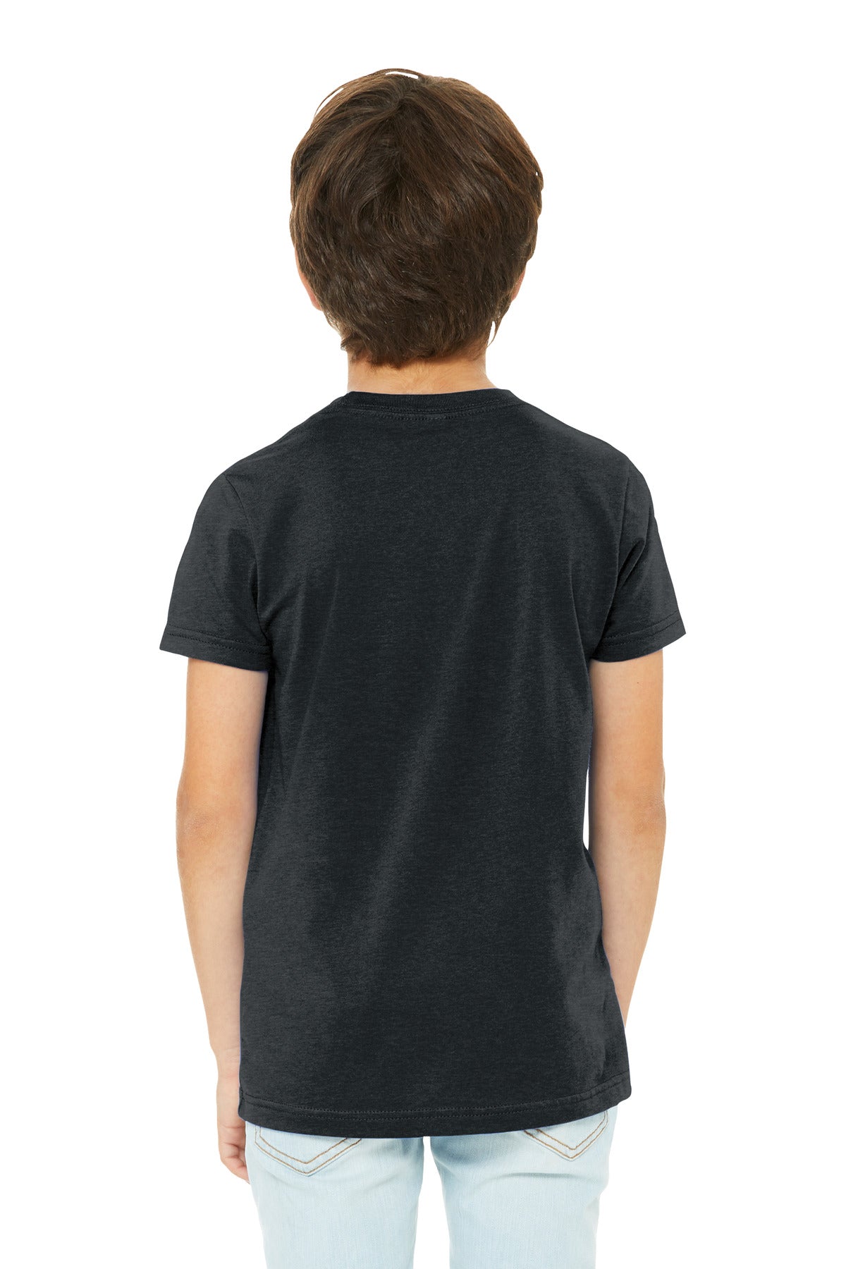 BELLA+CANVAS Youth Heather CVC Tee BC3001YCVC - Dark Grey Heather - back
