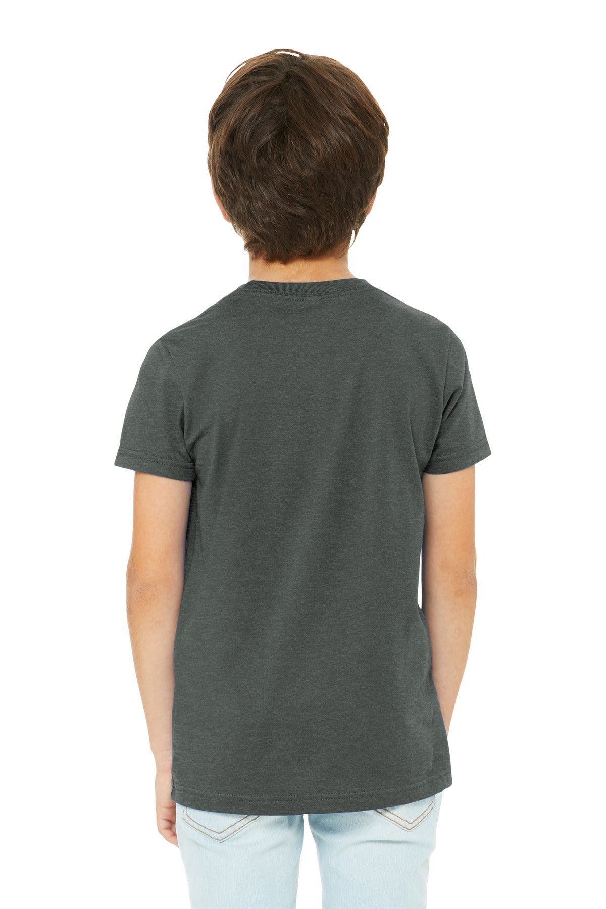 BELLA+CANVAS Youth Heather CVC Tee BC3001YCVC - Deep Heather - back