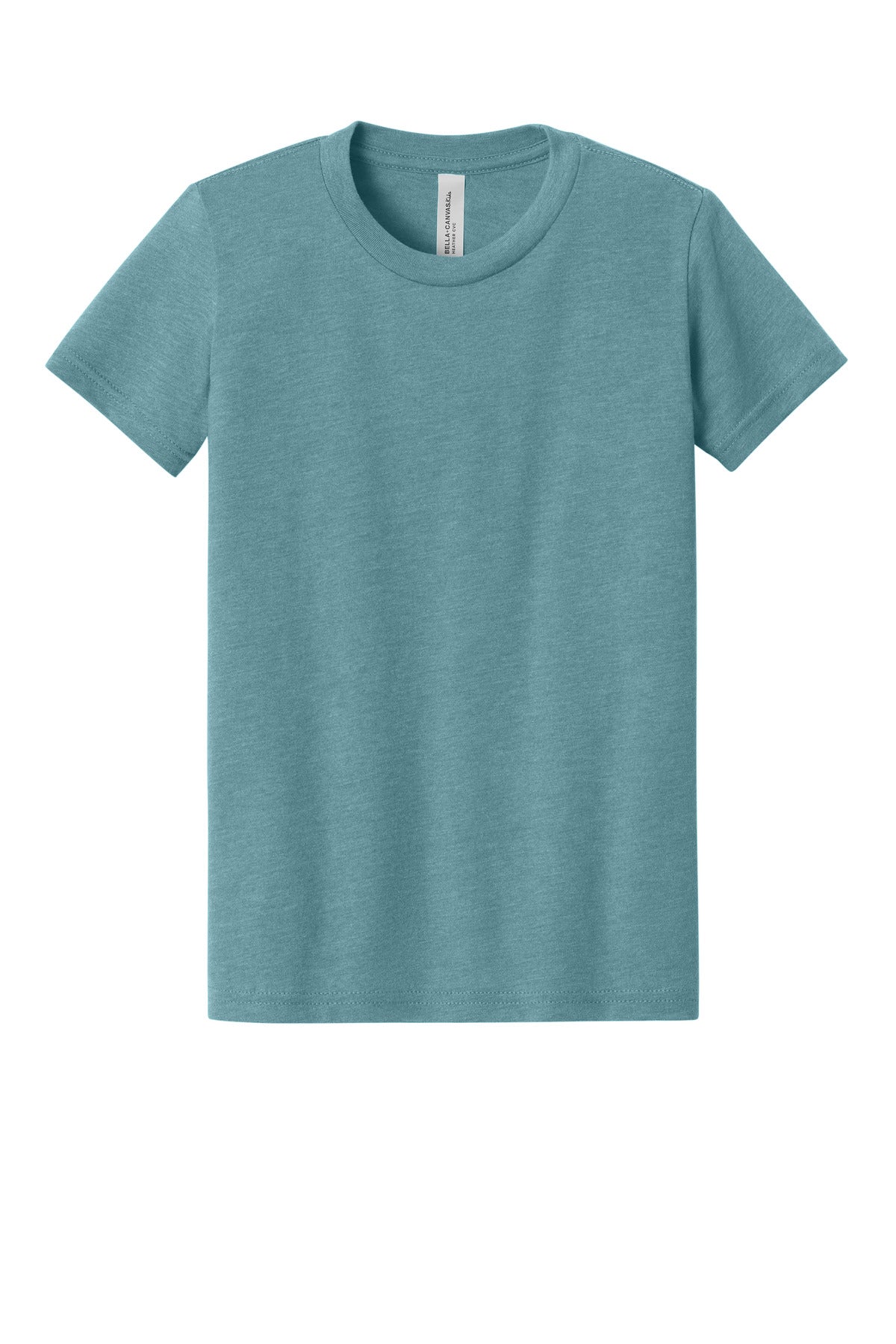 BELLA+CANVAS Youth Heather CVC Tee BC3001YCVC - Heather Blue Lagoon - front