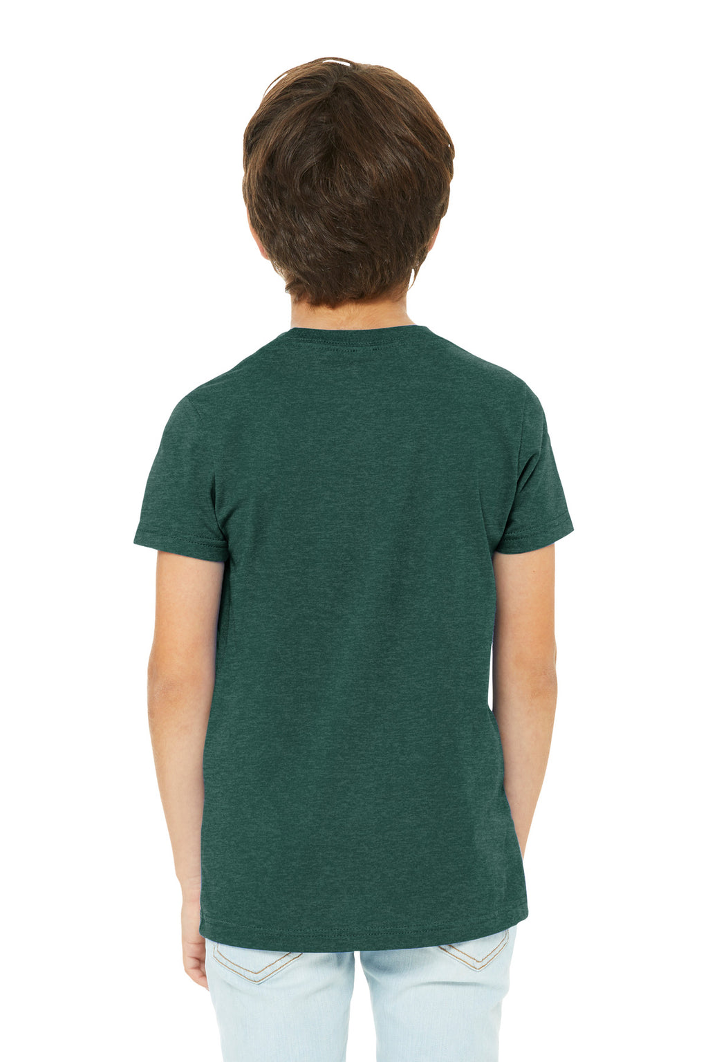 BELLA+CANVAS Youth Heather CVC Tee BC3001YCVC - Heather Forest - back