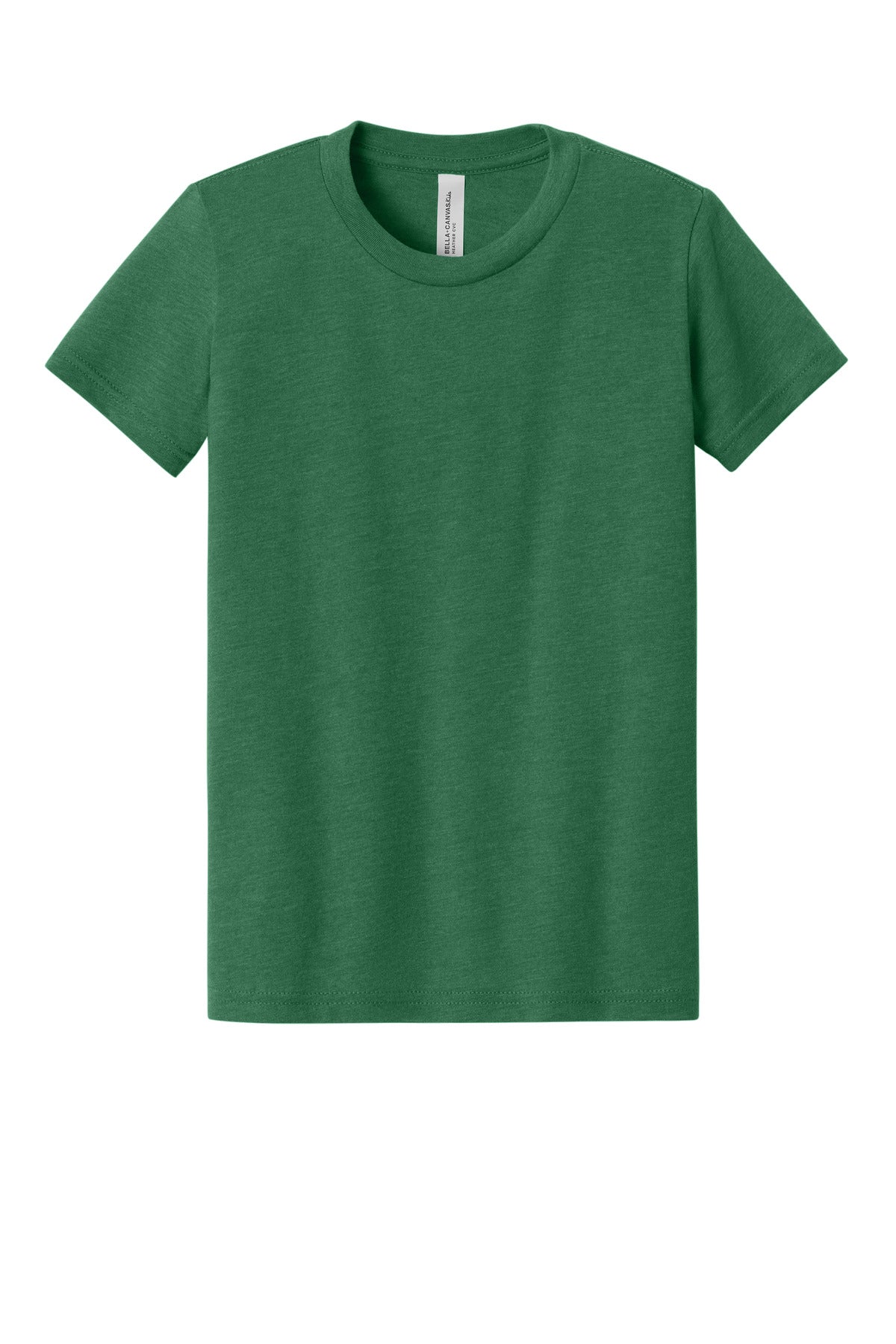 BELLA+CANVAS Youth Heather CVC Tee BC3001YCVC - Heather Grass Green - front