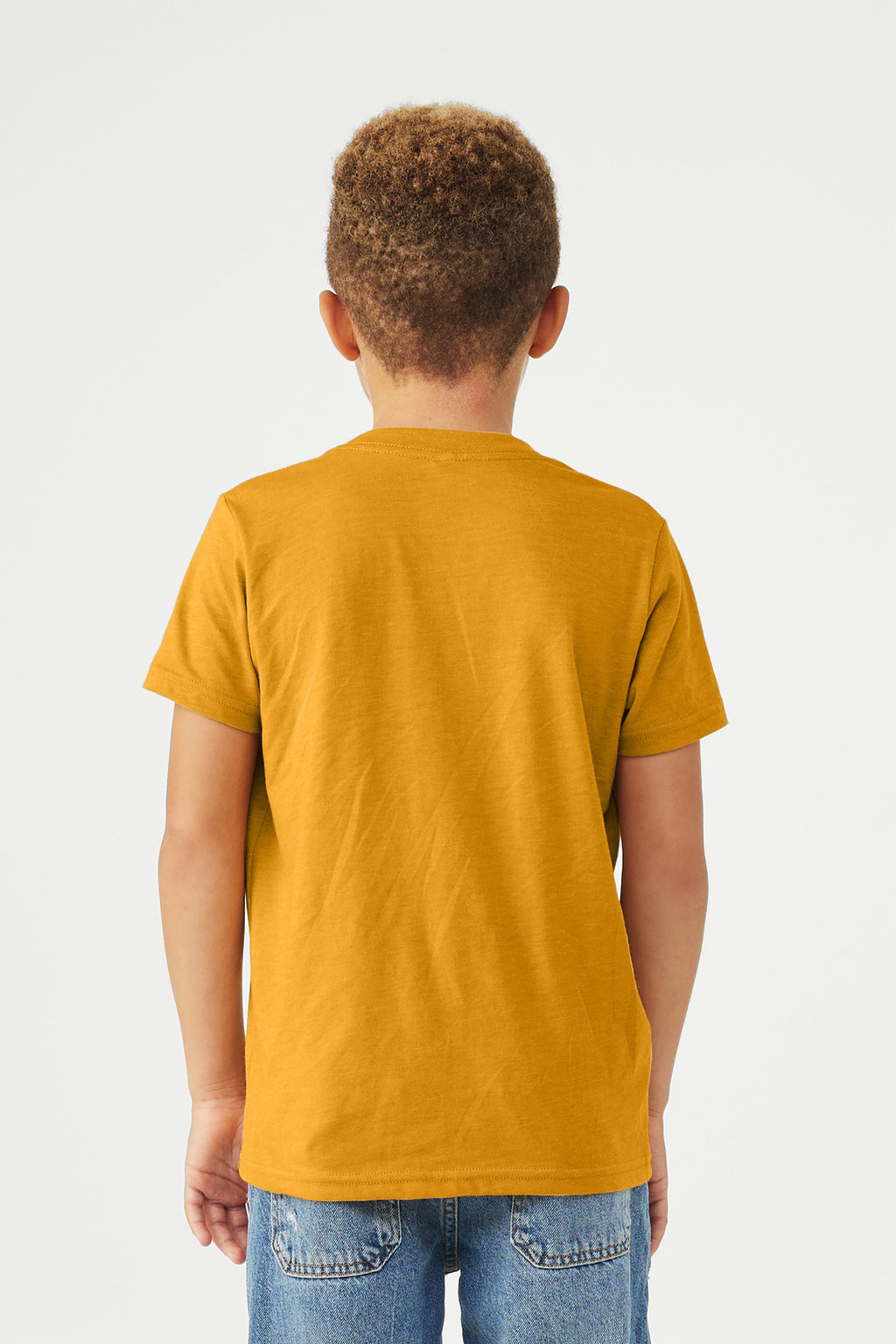 BELLA+CANVAS Youth Heather CVC Tee BC3001YCVC - Heather Mustard - back
