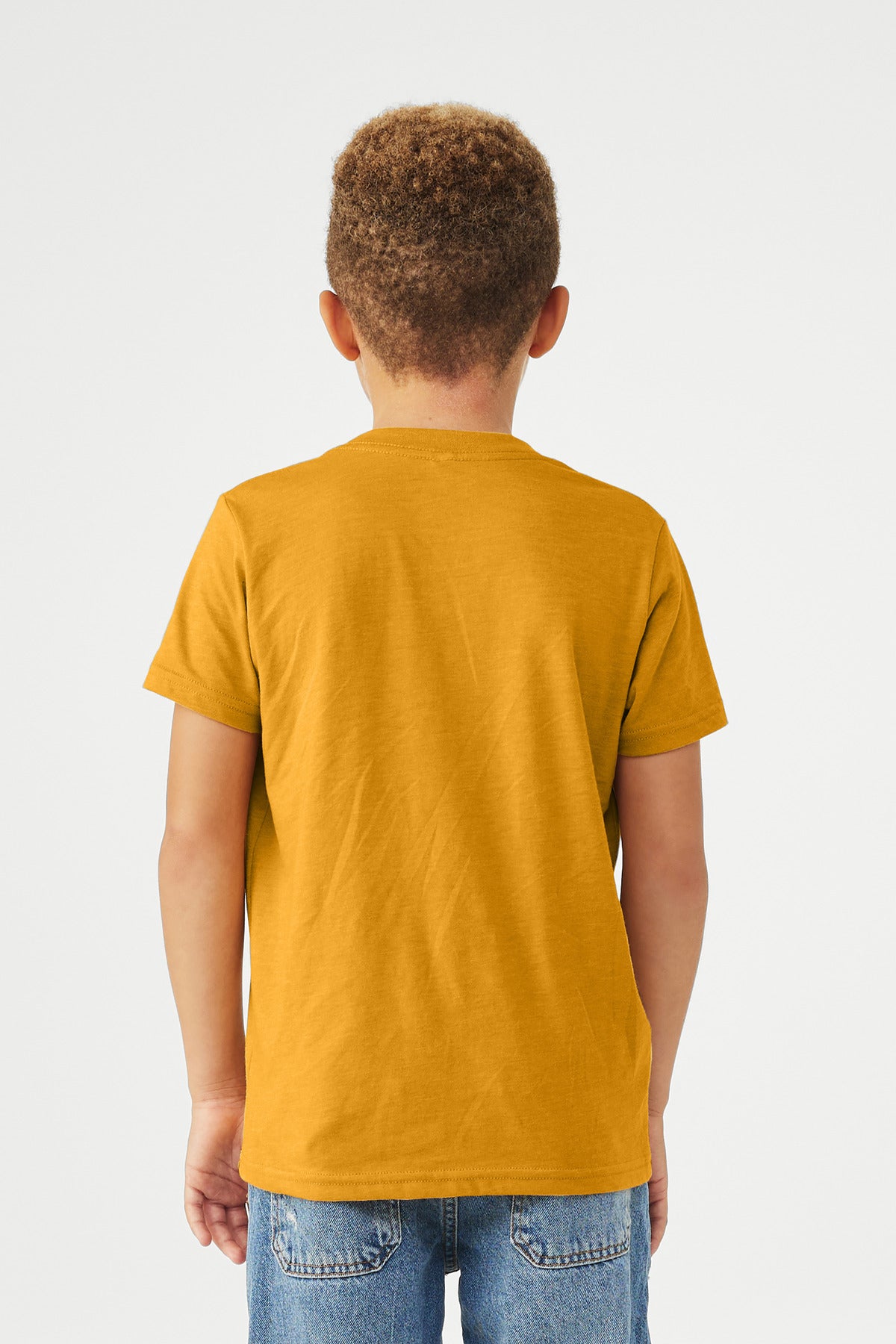 BELLA+CANVAS Youth Heather CVC Tee BC3001YCVC - Heather Mustard - back