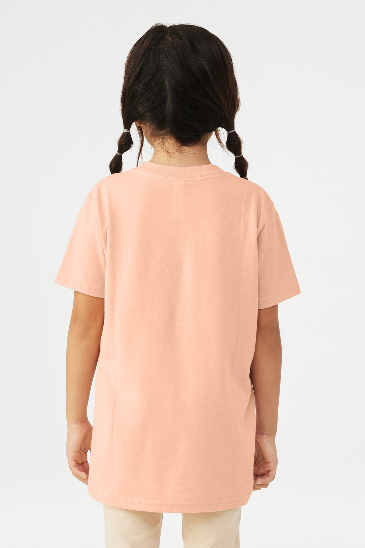 BELLA+CANVAS Youth Heather CVC Tee BC3001YCVC - Heather Peach - back