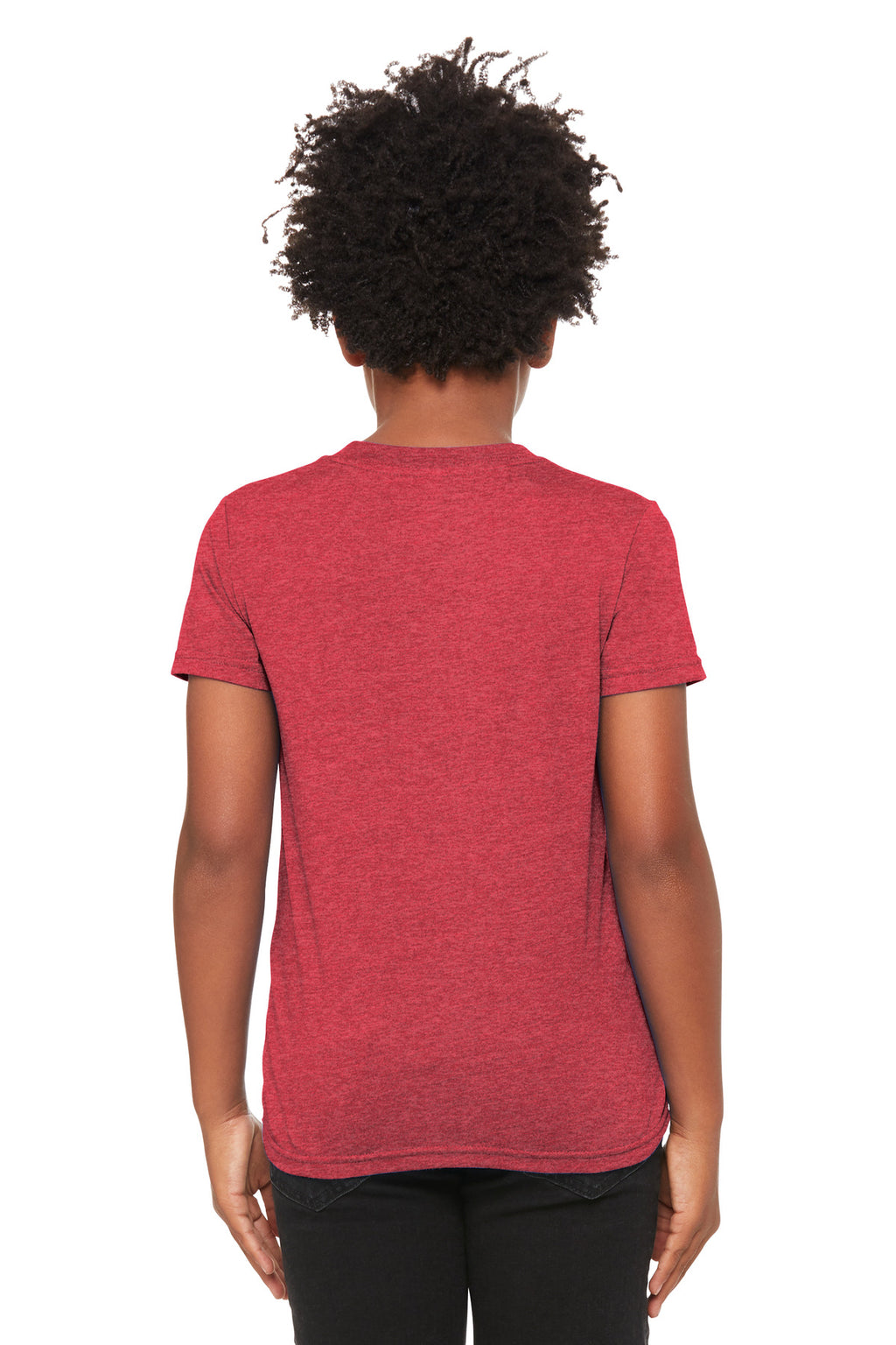 BELLA+CANVAS Youth Heather CVC Tee BC3001YCVC - Heather Red - back
