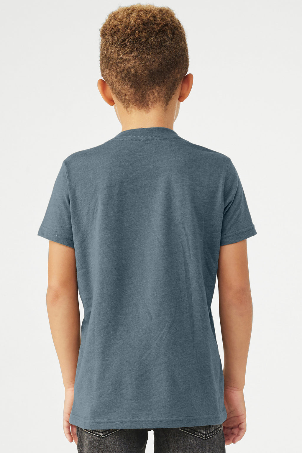 BELLA+CANVAS Youth Heather CVC Tee BC3001YCVC - Heather Slate - back