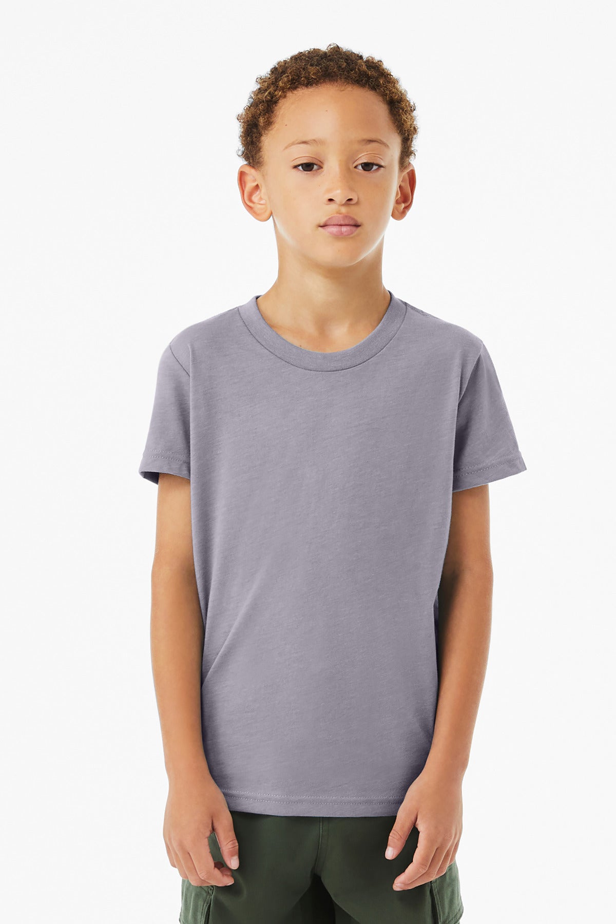 BELLA+CANVAS Youth Heather CVC Tee BC3001YCVC - Heather Storm - front