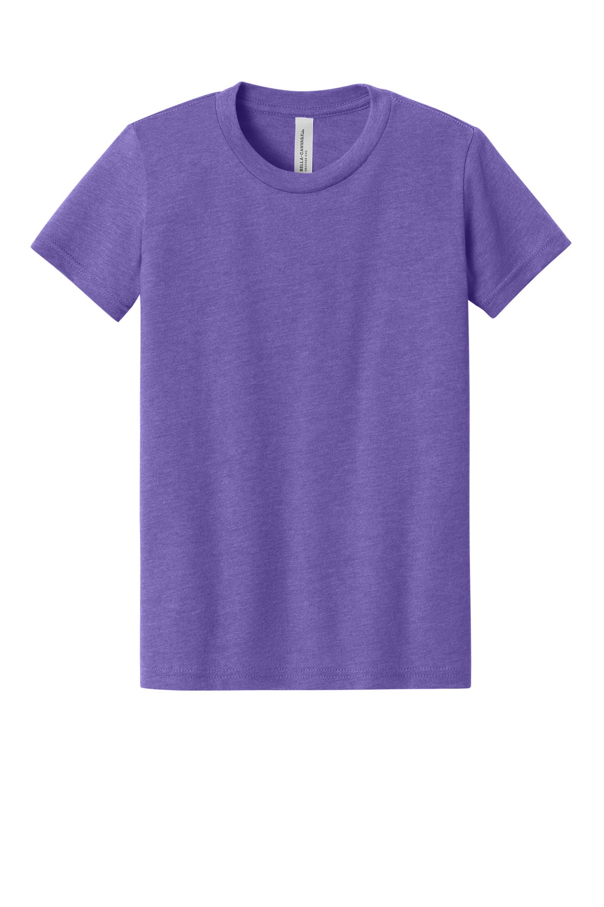 BELLA+CANVAS Youth Heather CVC Tee BC3001YCVC - Heather Team Purple - front