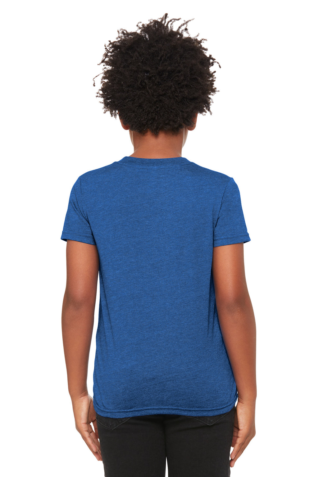 BELLA+CANVAS Youth Heather CVC Tee BC3001YCVC - Heather True Royal - back