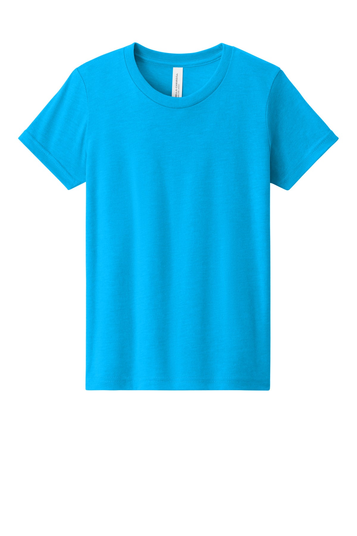 BELLA+CANVAS Youth Heather CVC Tee BC3001YCVC - Neon Blue - front
