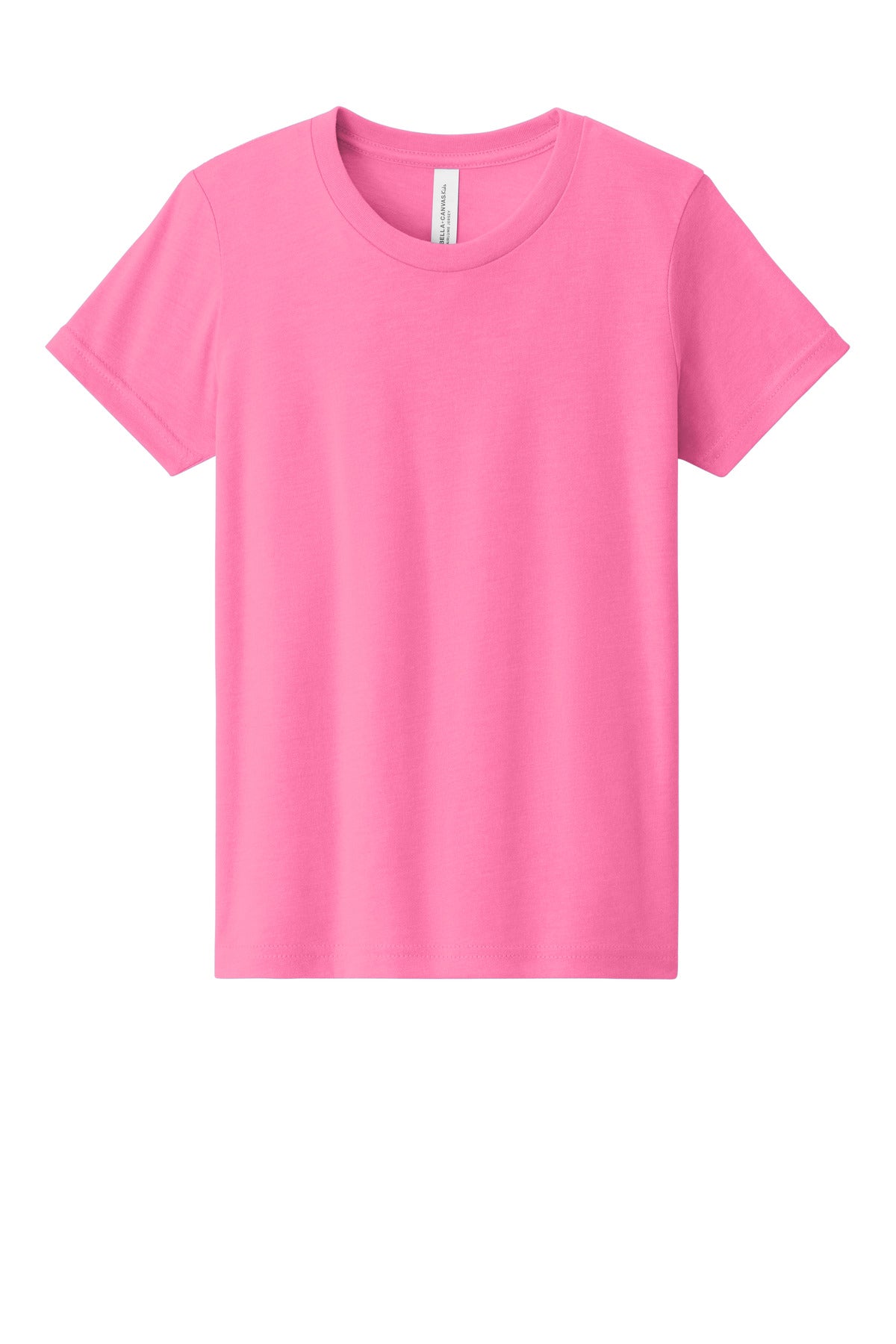 BELLA+CANVAS Youth Heather CVC Tee BC3001YCVC - Neon Pink - front