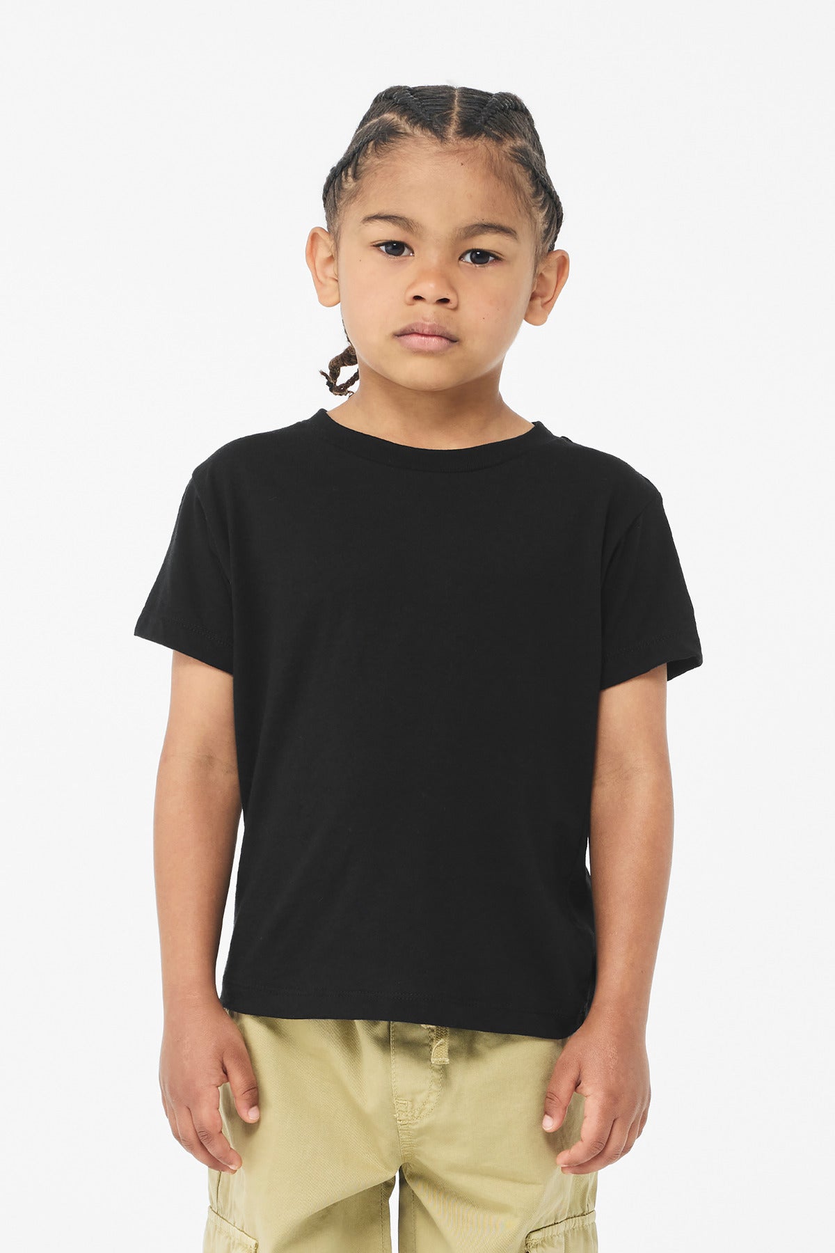BELLA+CANVAS Youth Heather CVC Tee BC3001YCVC - Solid Black Blend - front