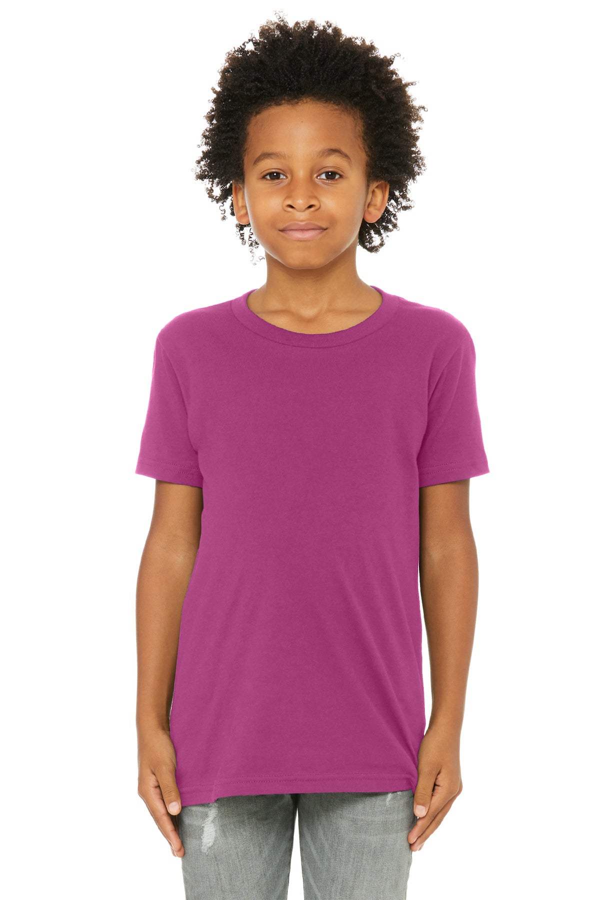 BELLA+CANVAS Youth Jersey Short Sleeve Tee. BC3001Y - Berry - front