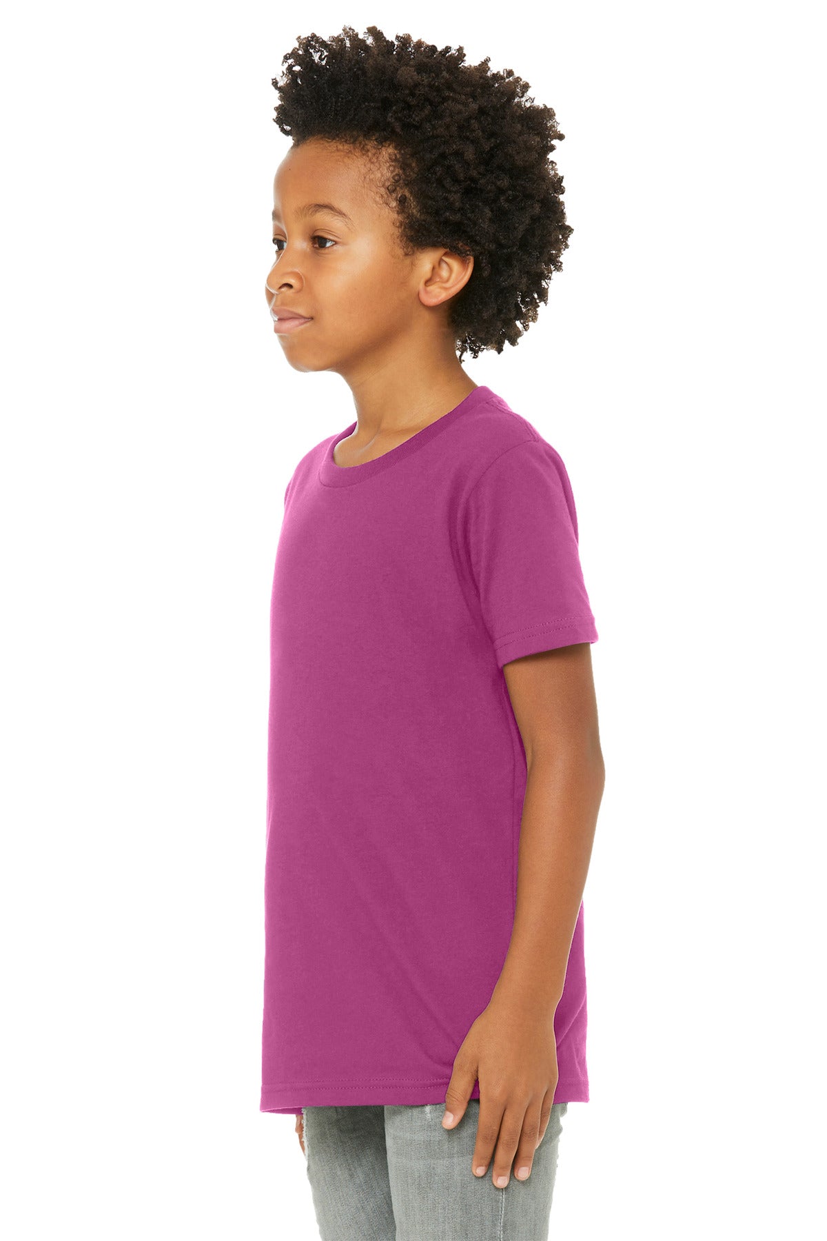 BELLA+CANVAS Youth Jersey Short Sleeve Tee. BC3001Y - Berry - side
